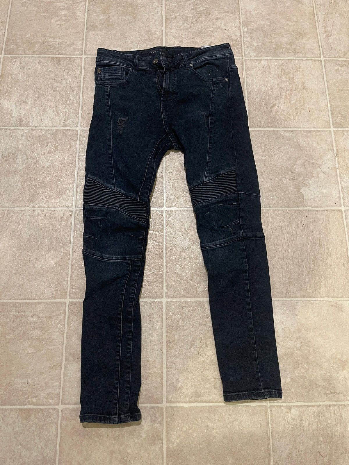 Renuar Renuar Black Ribbed Jeans Size US 28 / EU 44 - 1 Thumbnail