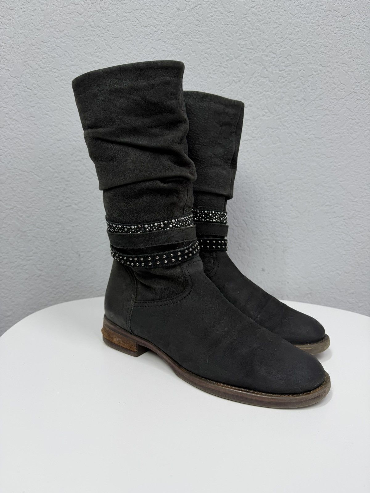 If Six Was Nine Vintage Y2K Black Leather Side Zip Boots Guidi Marsell Style Size US 7.5 / EU 40-41 - 8 Thumbnail