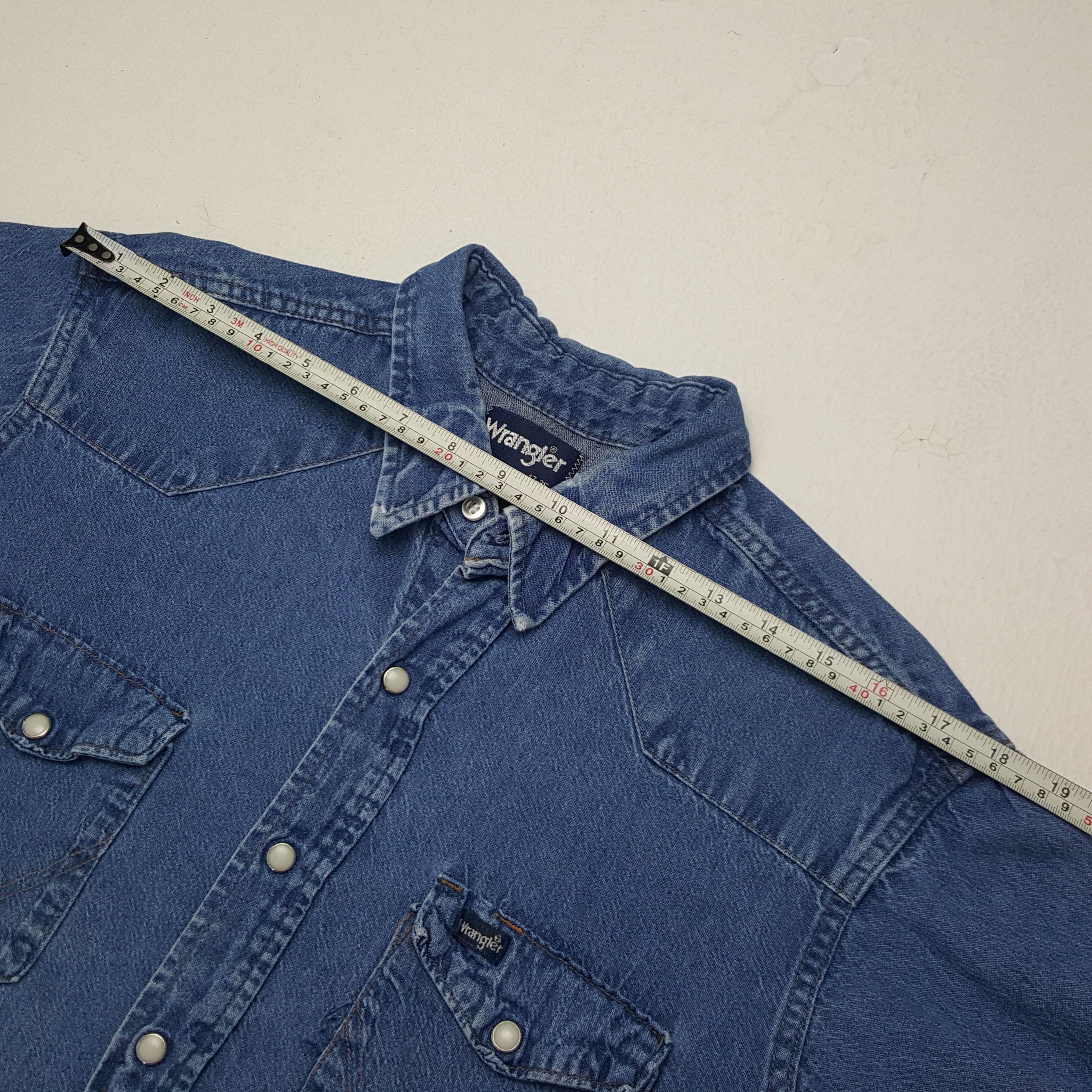 Vintage × Wrangler Vintage Wrangler American Retro Style Denim Shirt Button Up Size US XL / EU 56 / 4 - 5 Thumbnail
