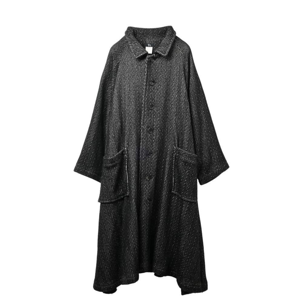 Yohji Yamamoto YOHJI YAMAMOTO Wool Blend Herringbone Jacquard Coat Gray Size US M / EU 48-50 / 2 - 1 Thumbnail