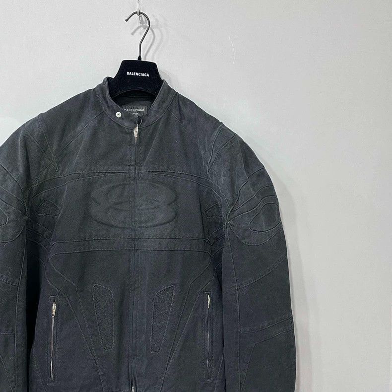 Balenciaga Balenciaga 24 Double Ring Denim Bomber Jacket Size US L / EU 52-54 / 3 - 2 Thumbnail