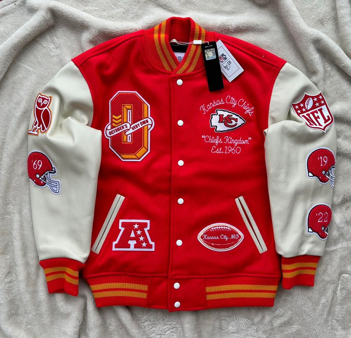 OVO x NFL Kansas City Chiefs Varsity Jacket