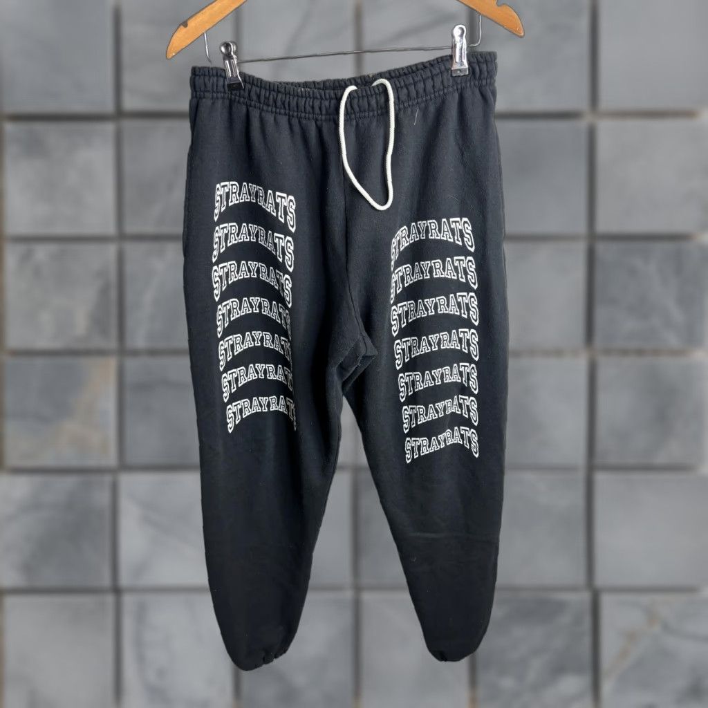 Stray Rats STRAYRATS Sweatpants Mens M Black Fleece Joggers Logo Streetwear Pants Size US 31 - 1 Thumbnail