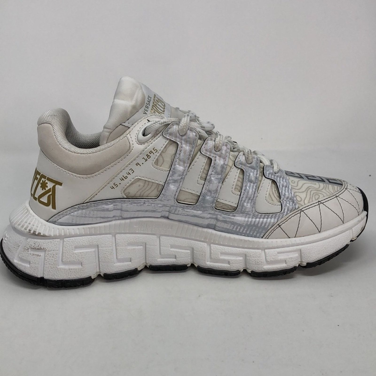 Versace Versace Womens Trigreca Bianco Oro DST539G Sneakers -Size 39 Size US 9 / IT 39 - 3 Thumbnail