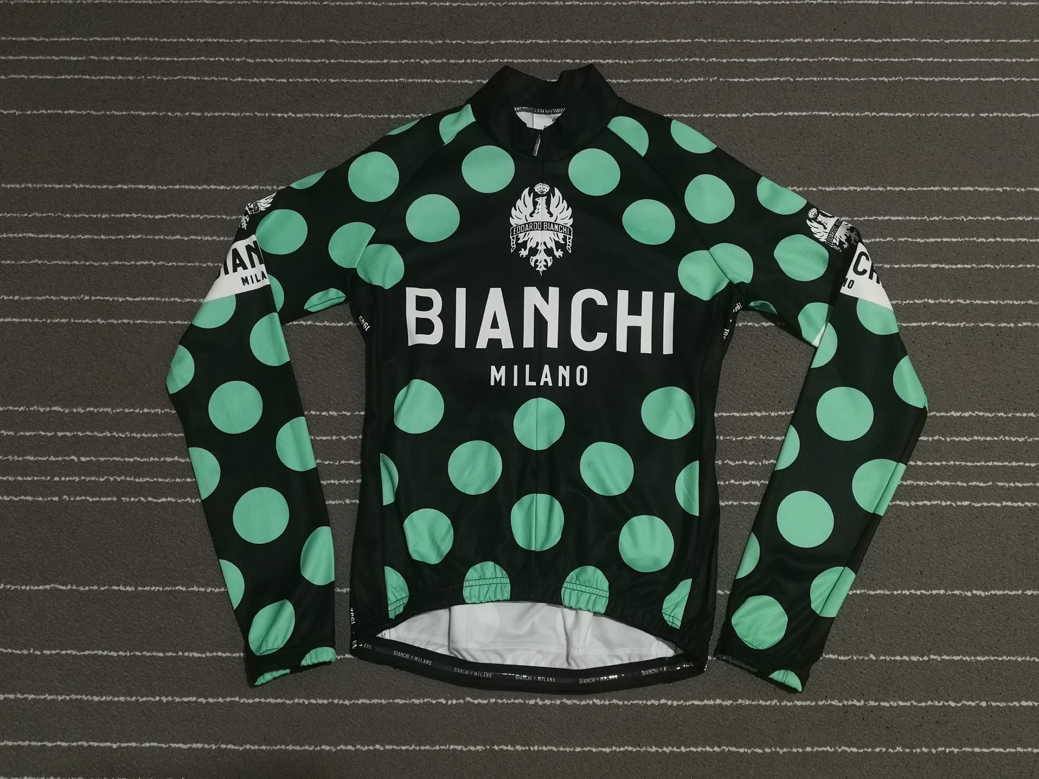 image of Italian Designers Edoardo Bianchi Milano Bicycle Jersey S, Men's (Size Small)