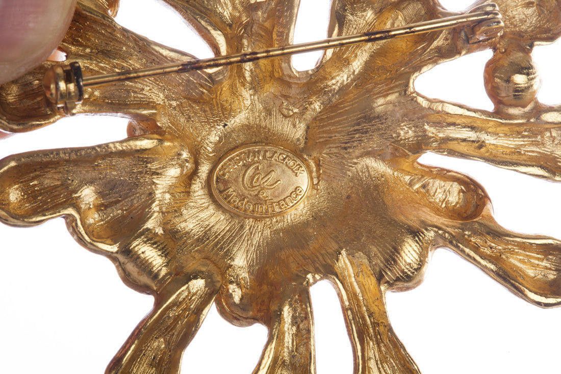 Christian Lacroix Christian LaCroix Abstract Starburst Rhinestone Brooch Size ONE SIZE - 5 Thumbnail
