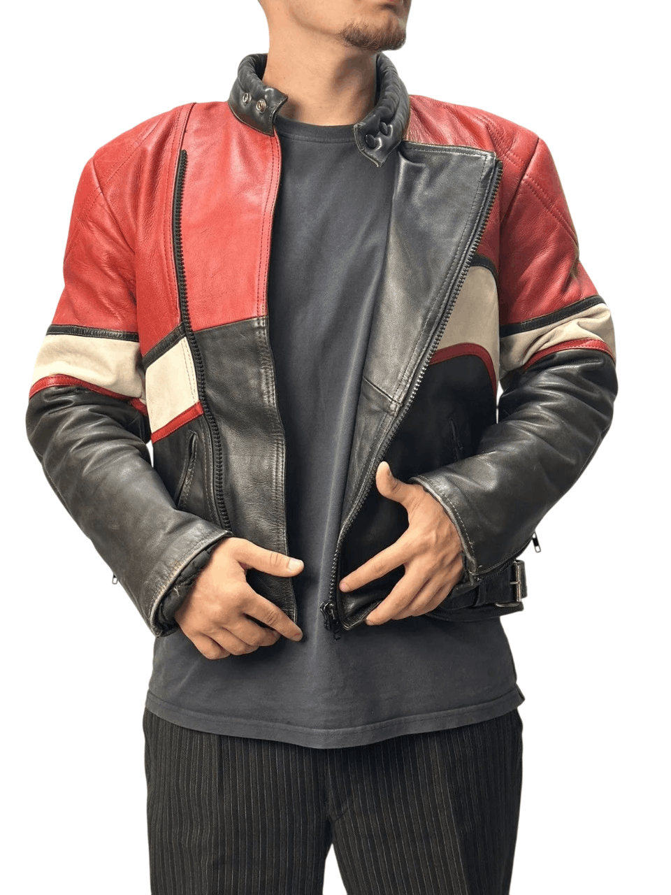 NASCAR Y2K Marlboro racing moto leather jacket vintage Size US S / EU 44-46 / 1 - 6 Thumbnail