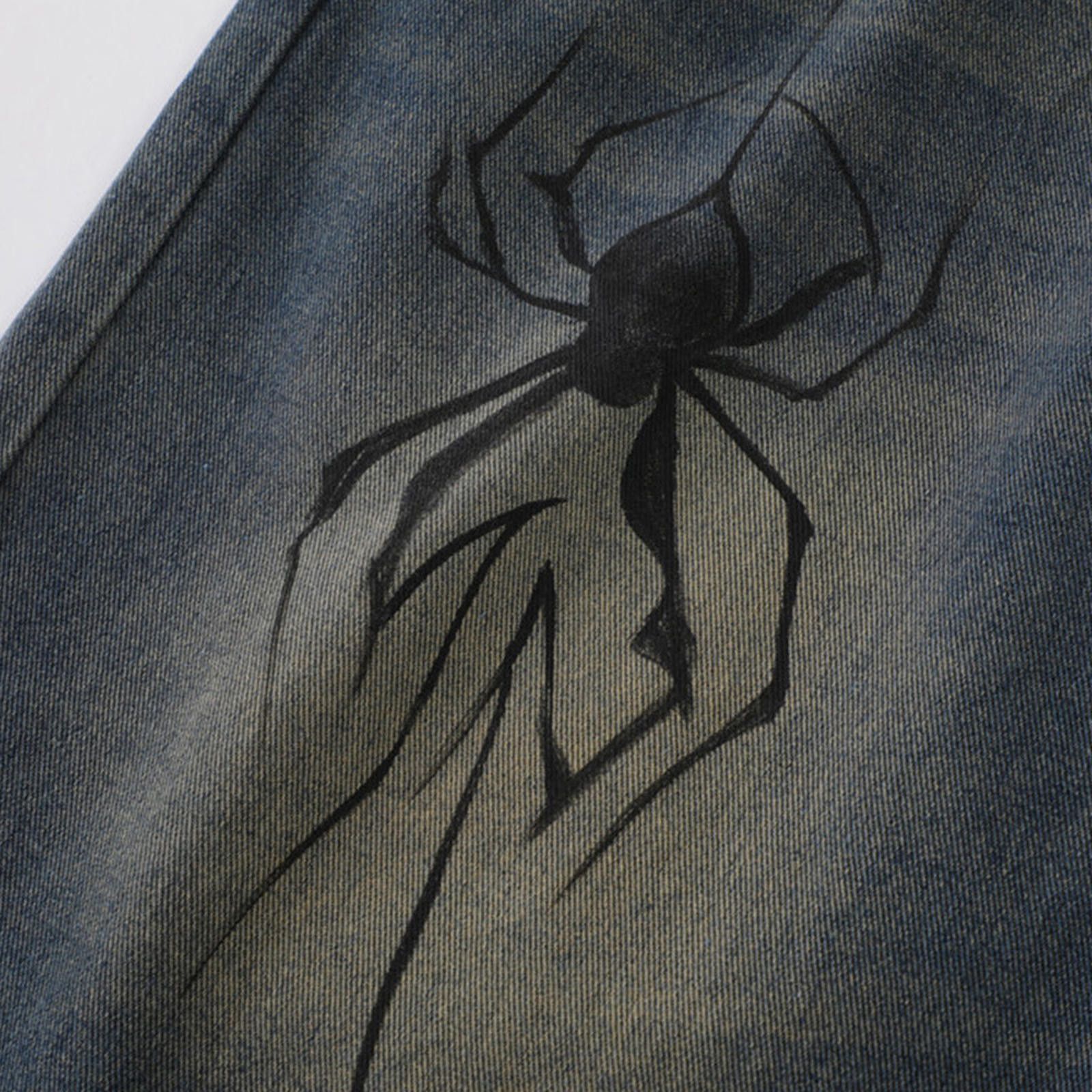 Jean × Vintage Spider Graphic Denim Shorts Size US 32 / EU 48 - 3 Thumbnail