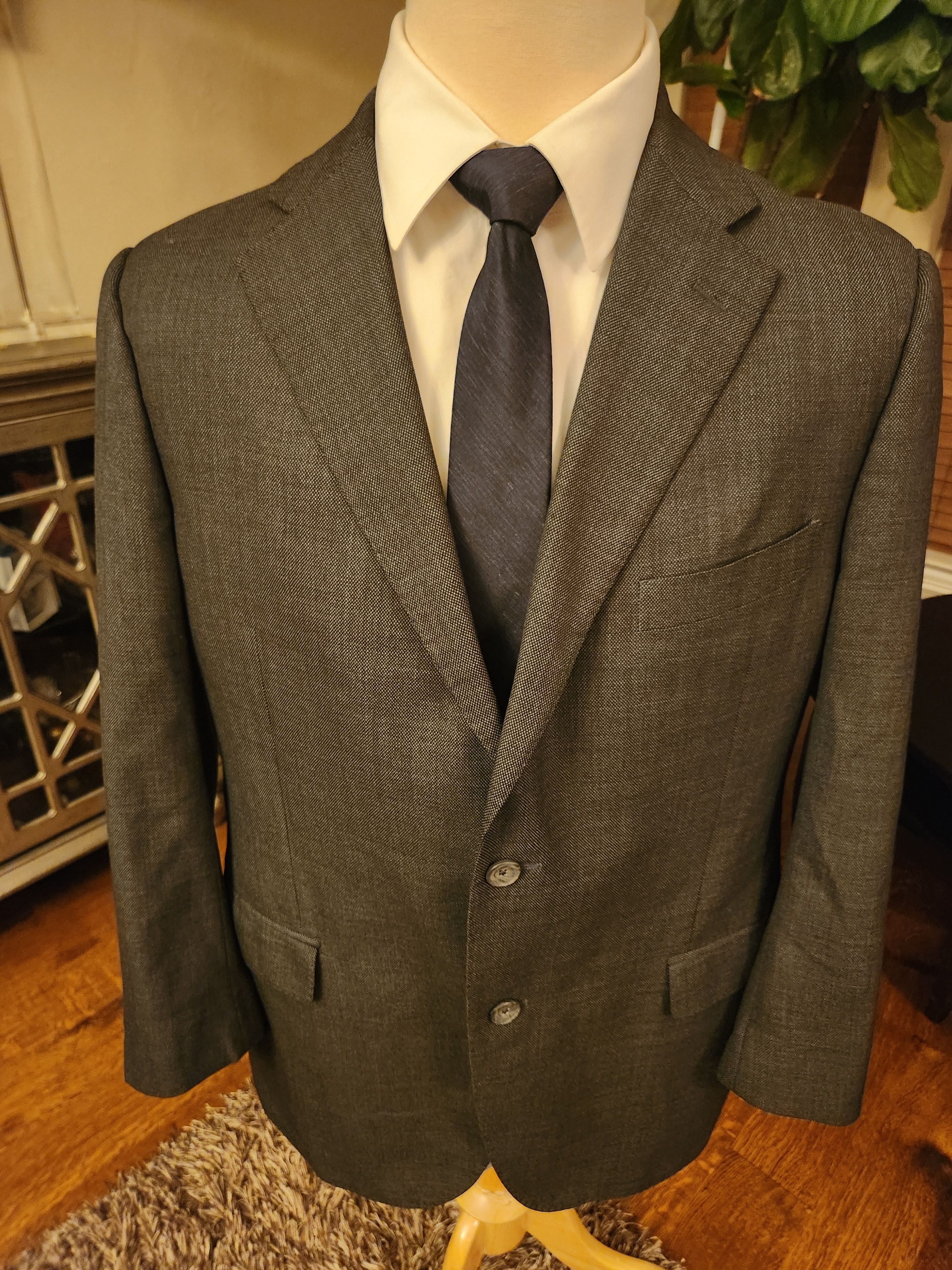 J.Hilburn J. Hilburn by JDB 100% Wool Gray Blazer Size 44S - 1 Thumbnail