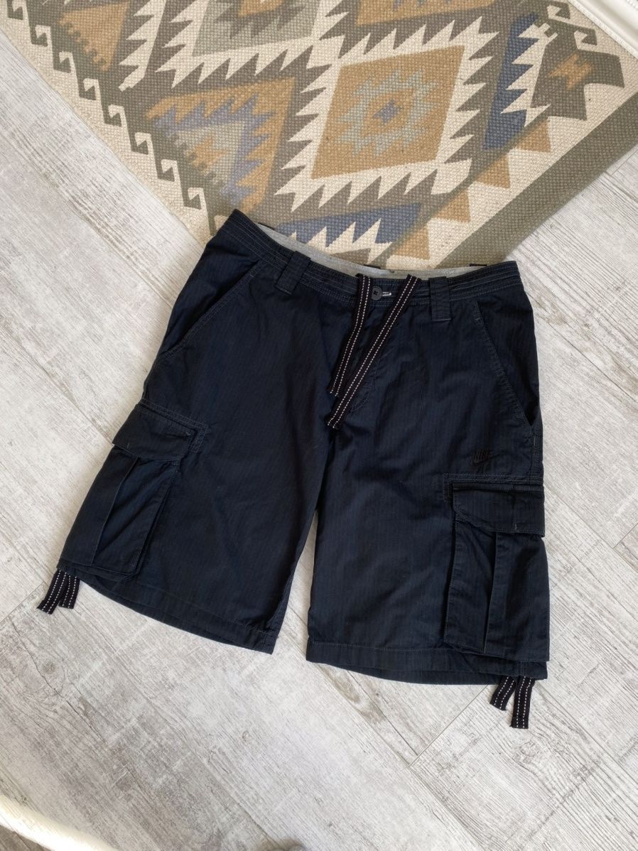Nike Vtg Nike Cotton Embroidered Swoosh Cargo Shorts Size US 32 / EU 48 - 2 Thumbnail