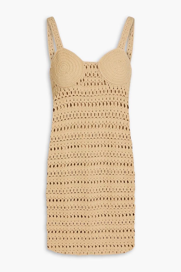 Nanushka NANUSHKA Maressa Crocheted cotton-blend mini Dress Beig M Size M / US 6-8 / IT 42-44 - 3 Thumbnail