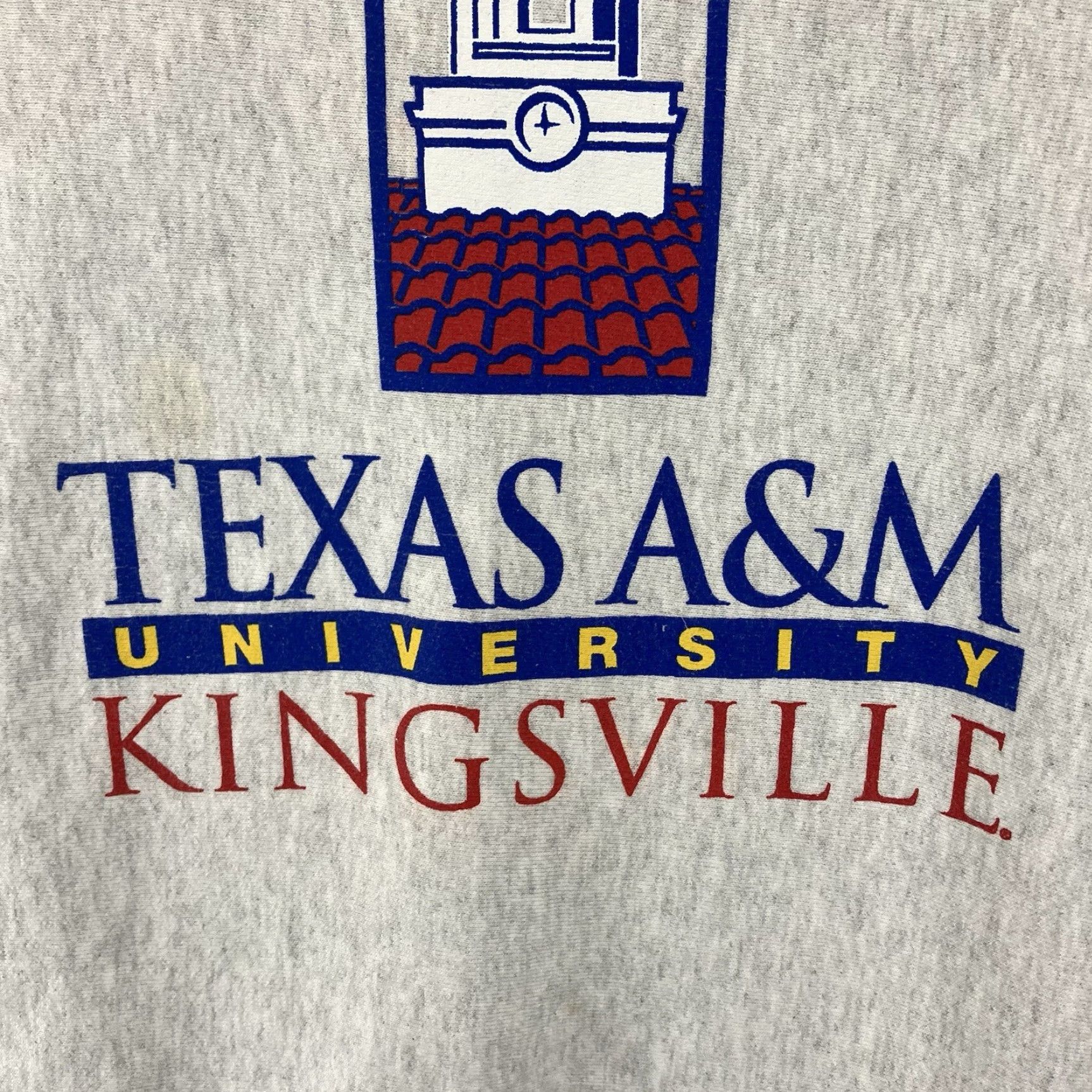Champion VINTAGE Champion University of Texas A&M Kingsville Javelinas Sweatshirt Pullover Adult Medium Gray Graphic Print 90s Mens Size US M / EU 48-50 / 2 - 7 Thumbnail