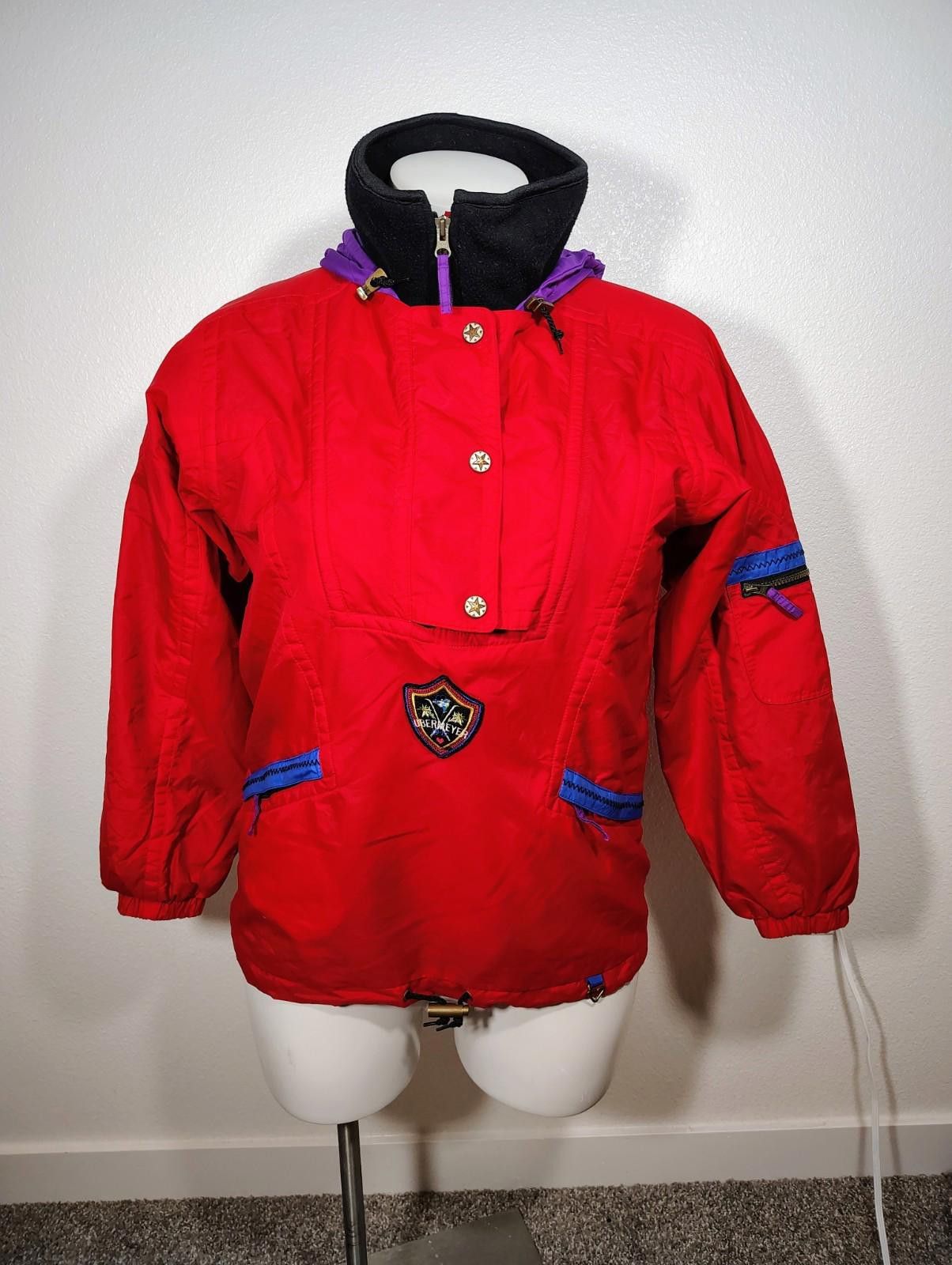 Obermeyer Vintage Unisex Obermeyer Red Jacket Warm Black Purple Collar Size US XL / EU 56 / 4 - 2 Thumbnail