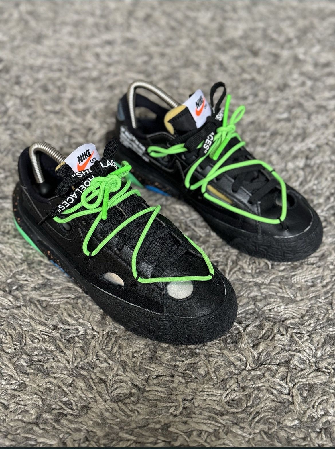 Nike × Off-White Nike Blazer Low x Off-White black & electro green sneakers Size US 7.5 / IT 37.5 - 1 Thumbnail