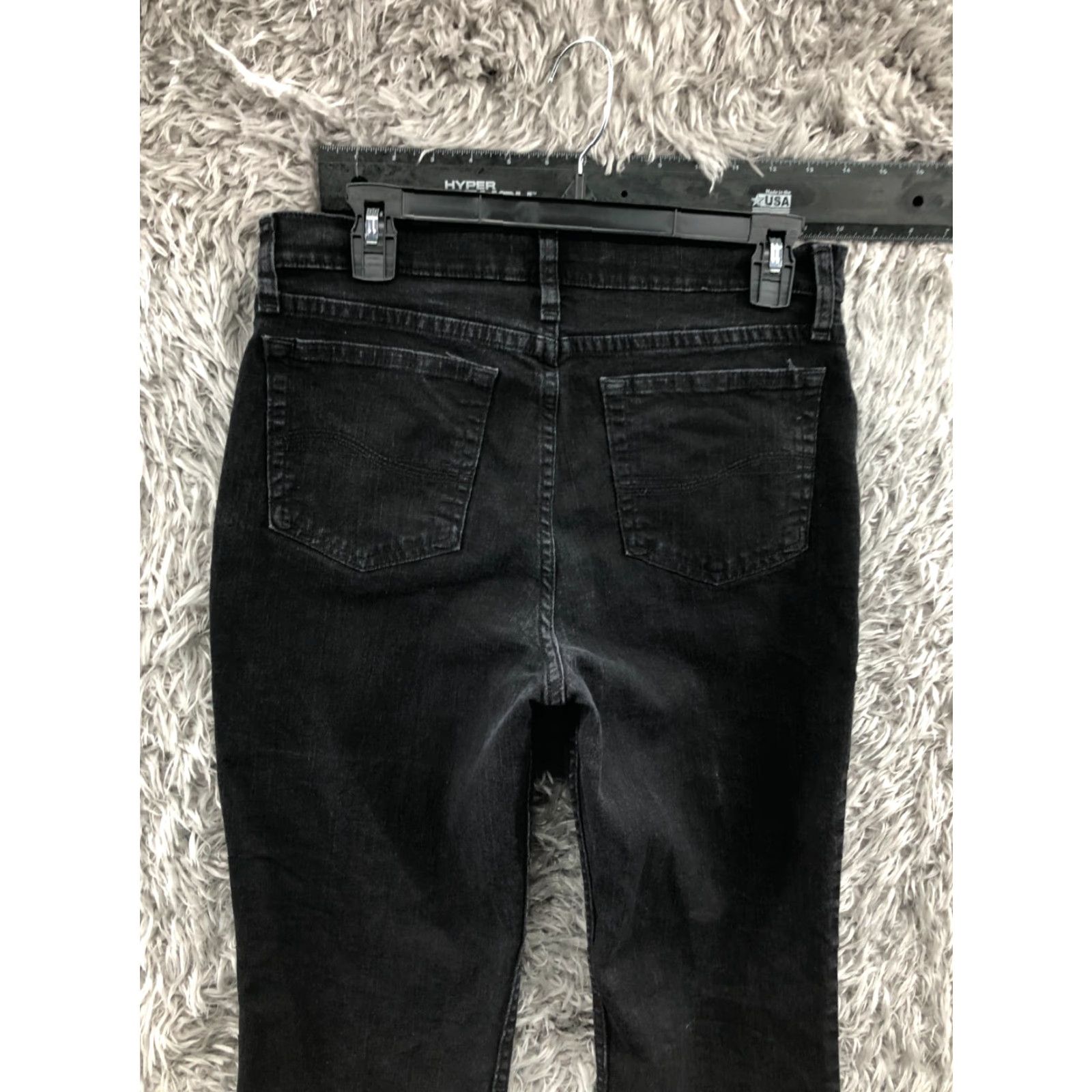 Lee Lee Jeans Womens Classic Straight Dark Wash Black 12 Regular Cotton Denim 31 Inseam 5-Pocket Zipper Button Belt Loops Mid Rise Vintage No Size 34" / US 12 / IT 48 - 6 Thumbnail