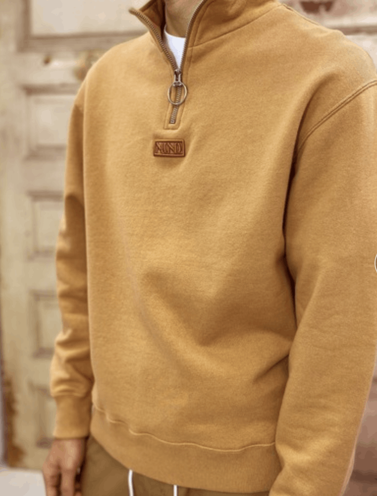 Number nine logo half zip sweatshirt