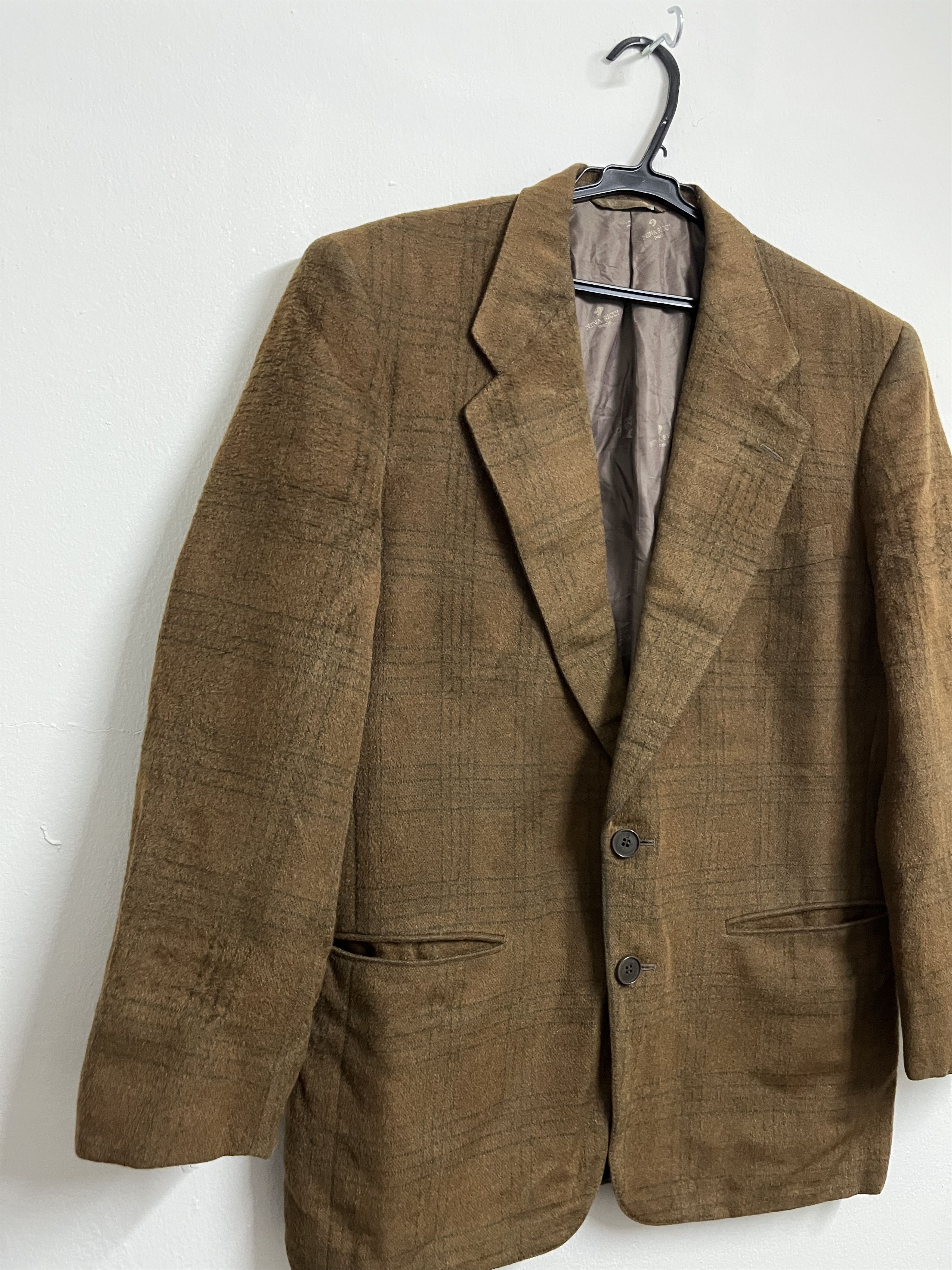 Stefano Ricci 💥Luxurious NINA RICCI MONSIEUR Brown PLAID Wool Blazer Size US M / EU 48-50 / 2 - 3 Thumbnail
