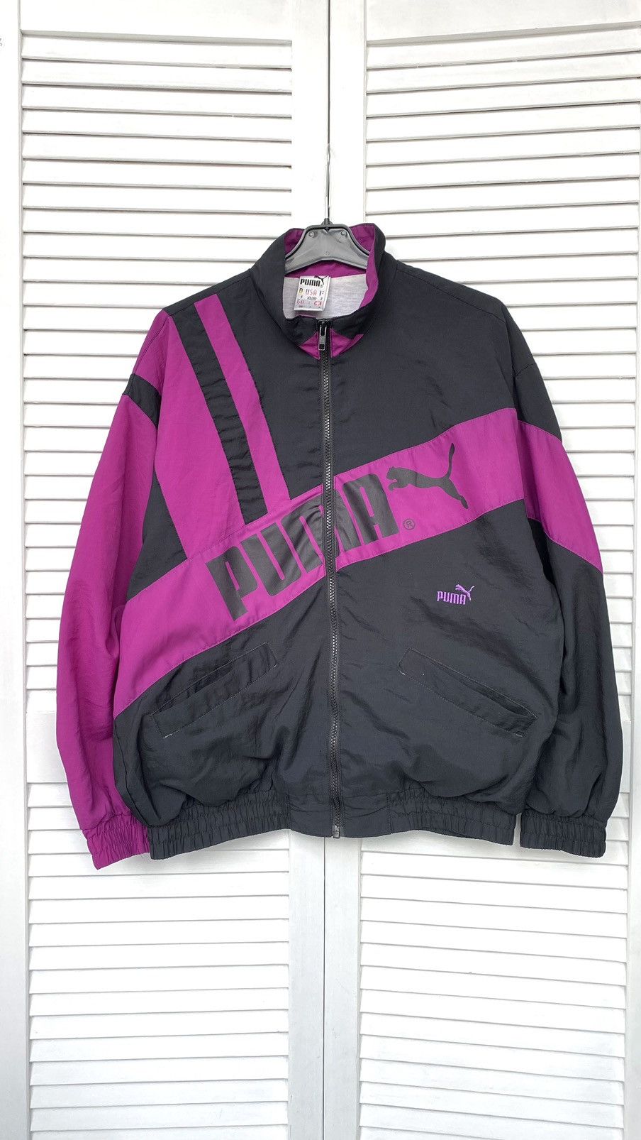 Puma × Vintage Vintage Puma Track Retro Jacket 90s 80s Black Purple Size US S / EU 44-46 / 1 - 10 Thumbnail
