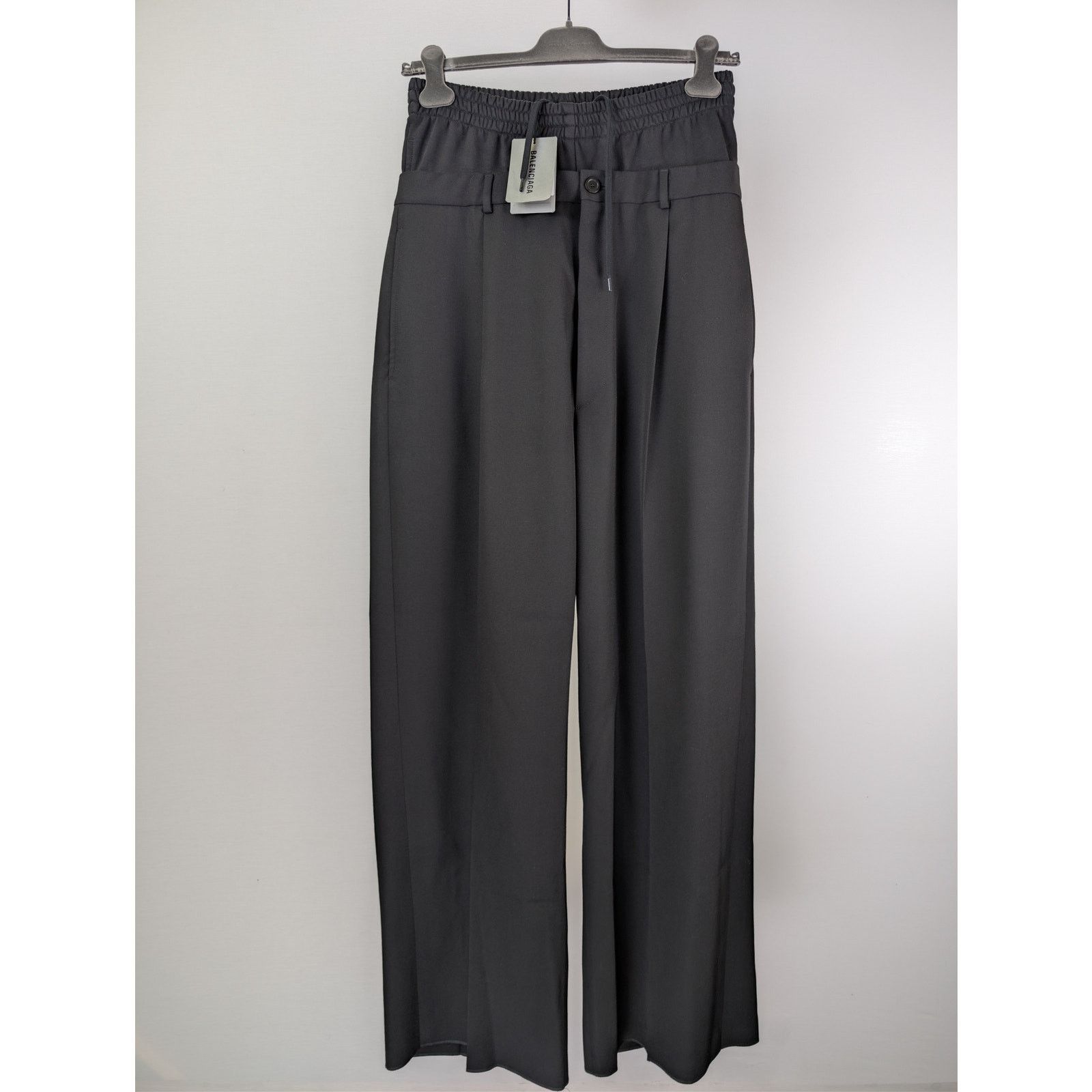 Balenciaga o1rshd1 Dry Wool Twill Hybrid Tailoring Pants in Black Size US 30 / EU 46 - 9 Thumbnail
