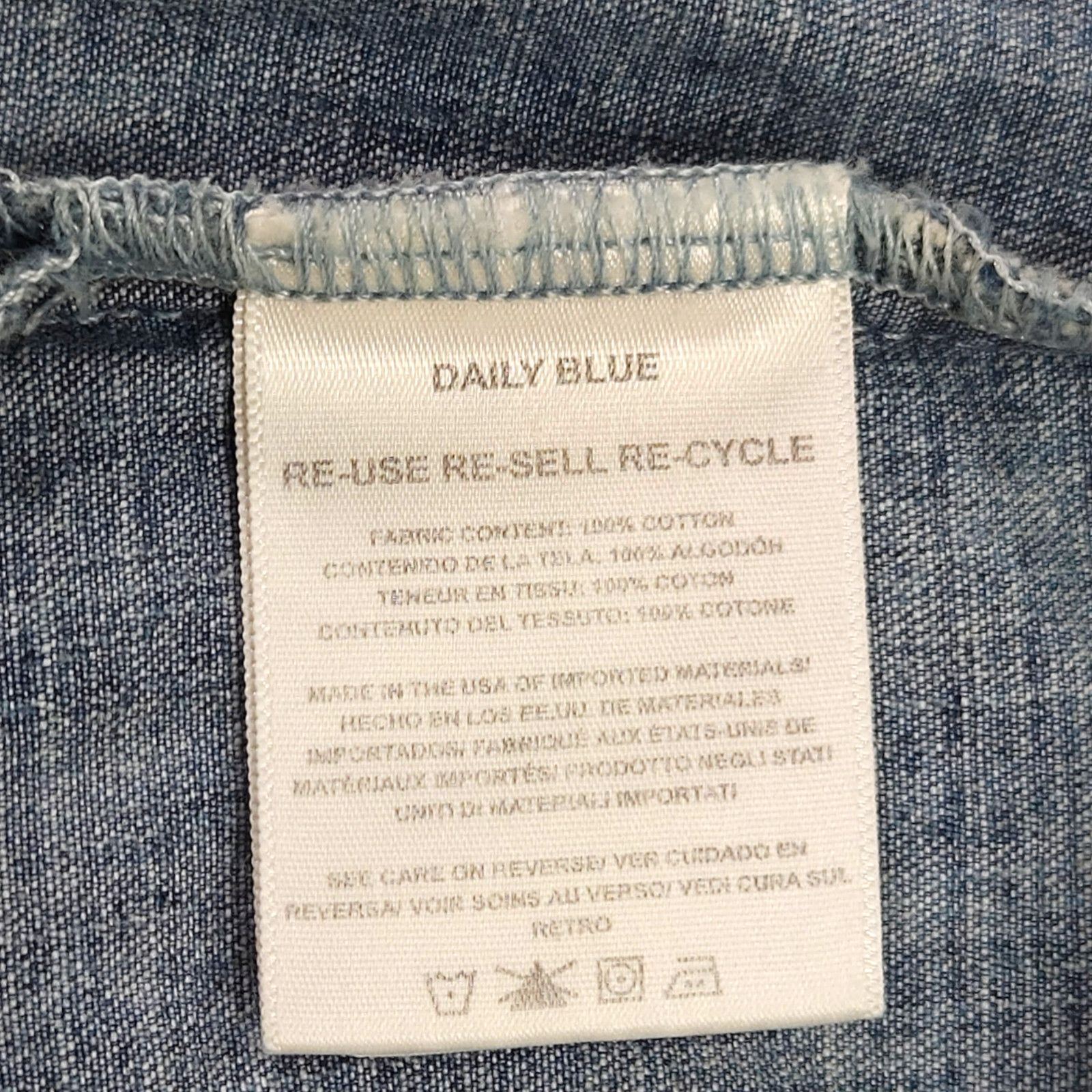 AG Adriano Goldschmied NWT Daily Blue Adriano Goldschmied Birdie Jean Shirt Sz. S Size S / US 4 / IT 40 - 6 Thumbnail
