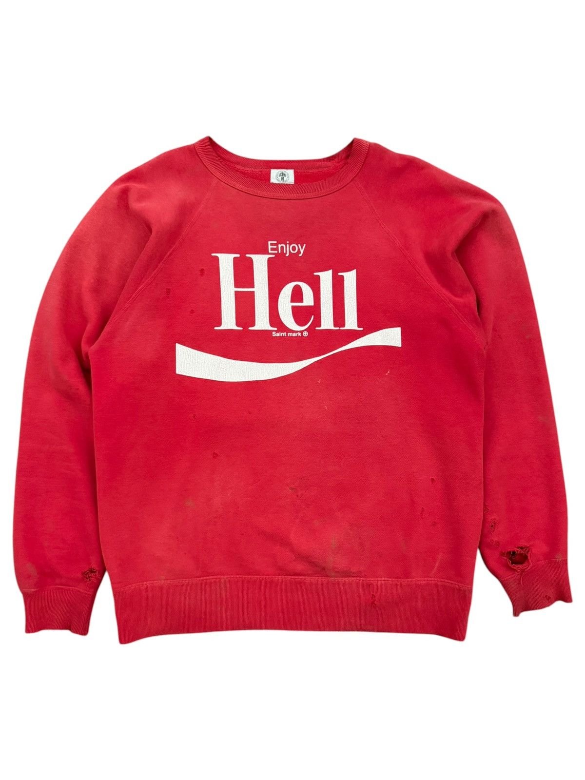 Saint Michael Thrashed Enjoy Hell Crewneck Sweater