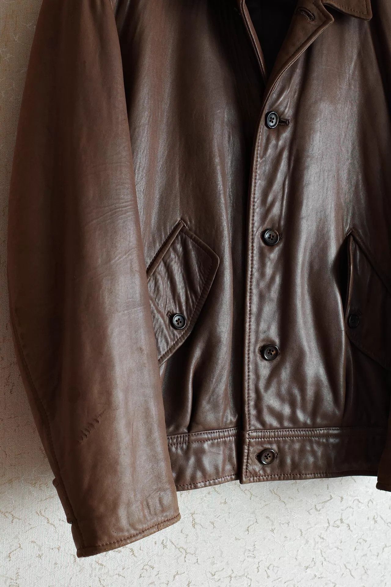 Y's for Men Y's for Men 80s Lambskin Work Jacket TanBrown WornSleeves Size US M / EU 48-50 / 2 - 5 Thumbnail