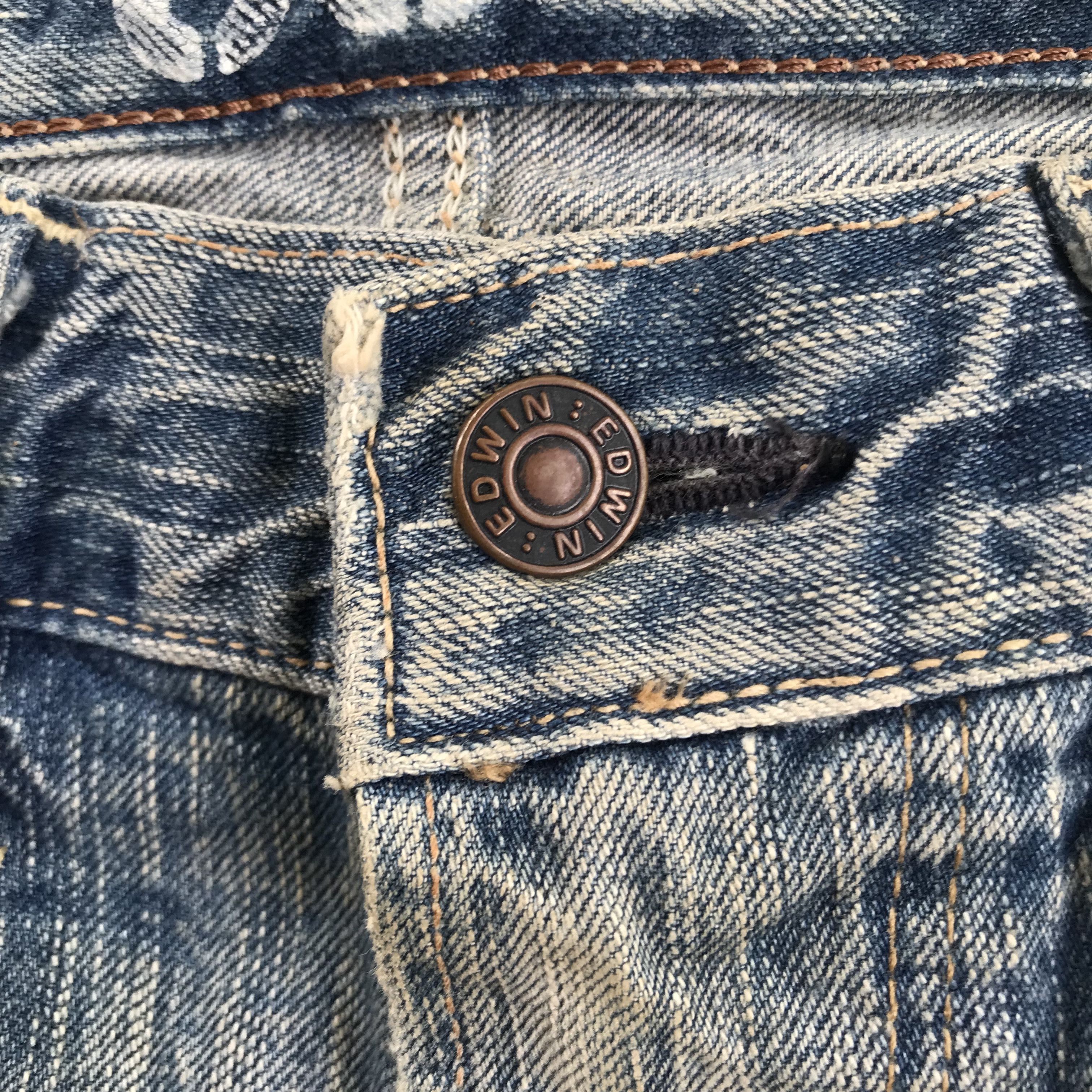 Edwin Vintage Edwin 502 Distressed Denim Acid Wash-Size 33 Size US 30 / EU 46 - 12 Thumbnail