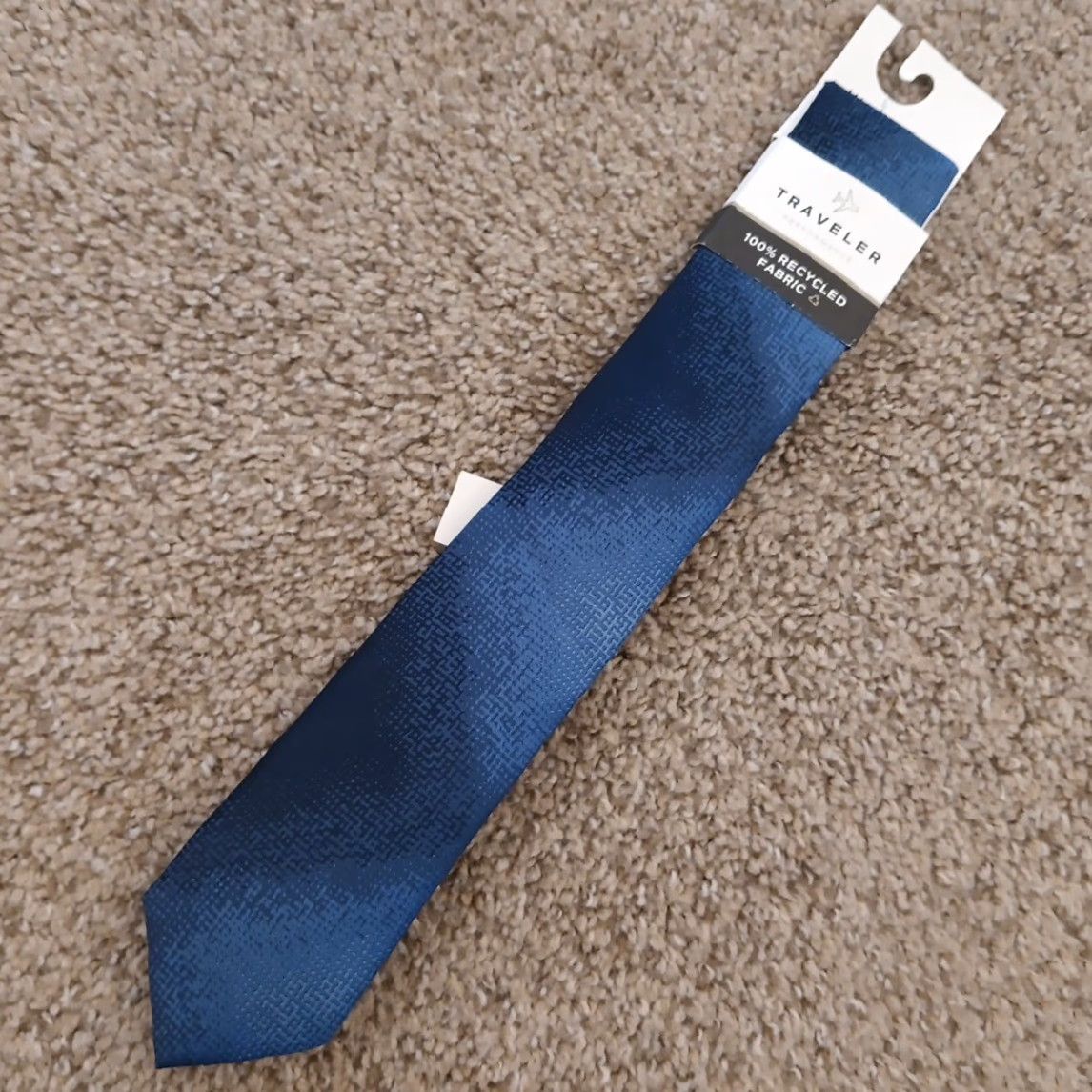 Van Heusen Van Heusen Tie Necktie Blue Geometric One Size Polyester Men Travel Vintage No (57"-60") Size ONE SIZE - 2 Thumbnail