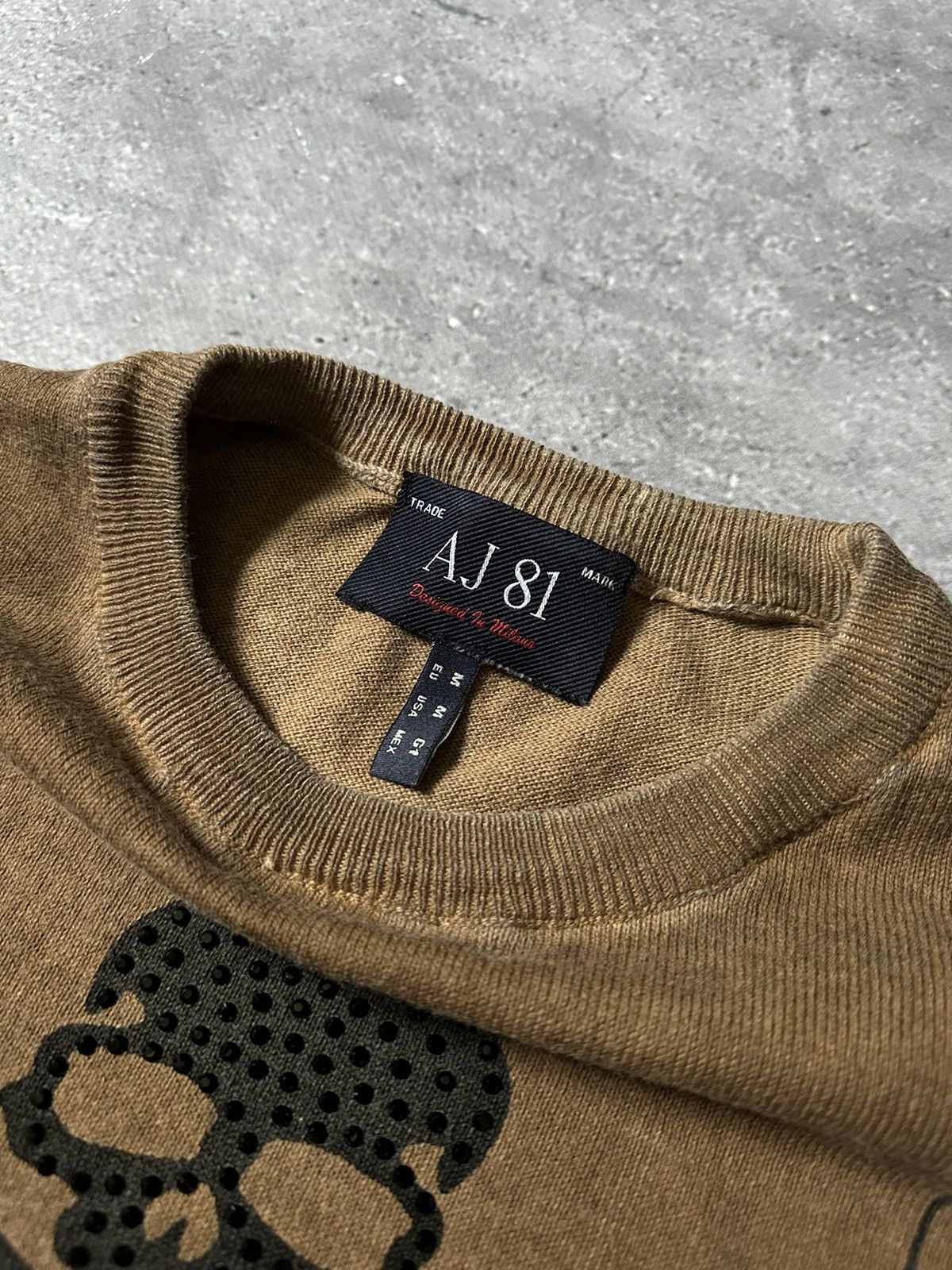 Armani × Emporio Armani × Giorgio Armani Armani Jeans 81 Skull Y2K Style Light Sweater Size US M / EU 48-50 / 2 - 4 Thumbnail