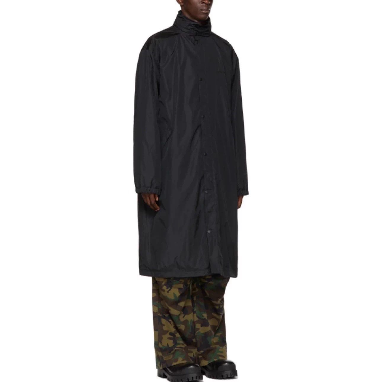 Balenciaga Balenciaga solid hidden hood overcoat men's black Size US M / EU 48-50 / 2 - 9 Thumbnail