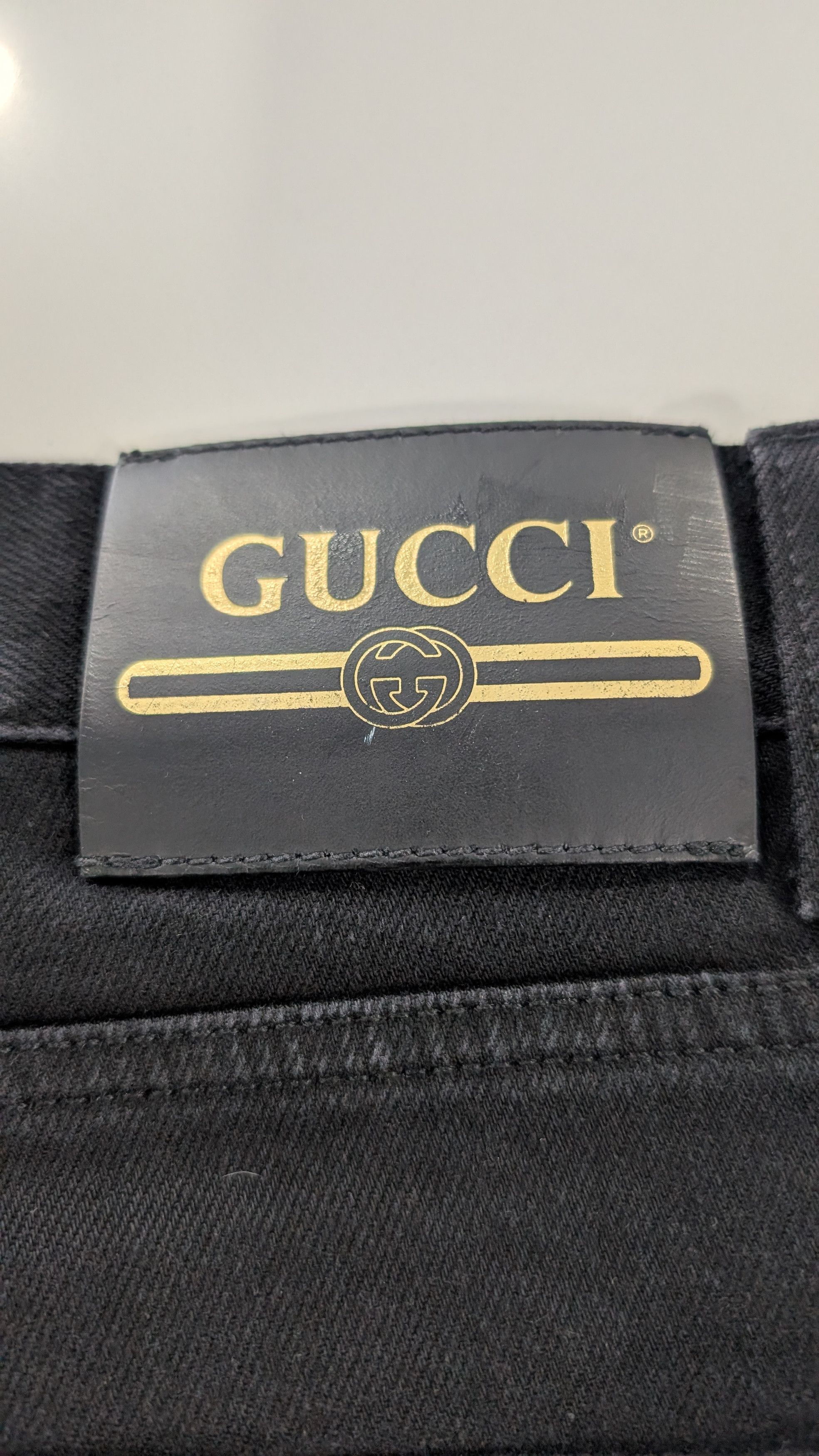 Gucci Gucci Men's Black Denim Skinny Jeans Size 30 Red Script Size US 30 / EU 46 - 5 Thumbnail
