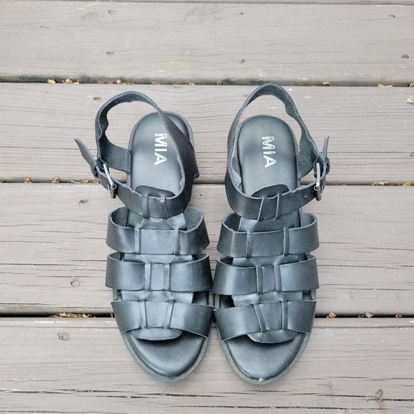 Vintage Vintage 90s y2k MIA Black Greek Fisherman Chunky Platform Je Size US 8.5 / IT 38.5 - 4 Thumbnail