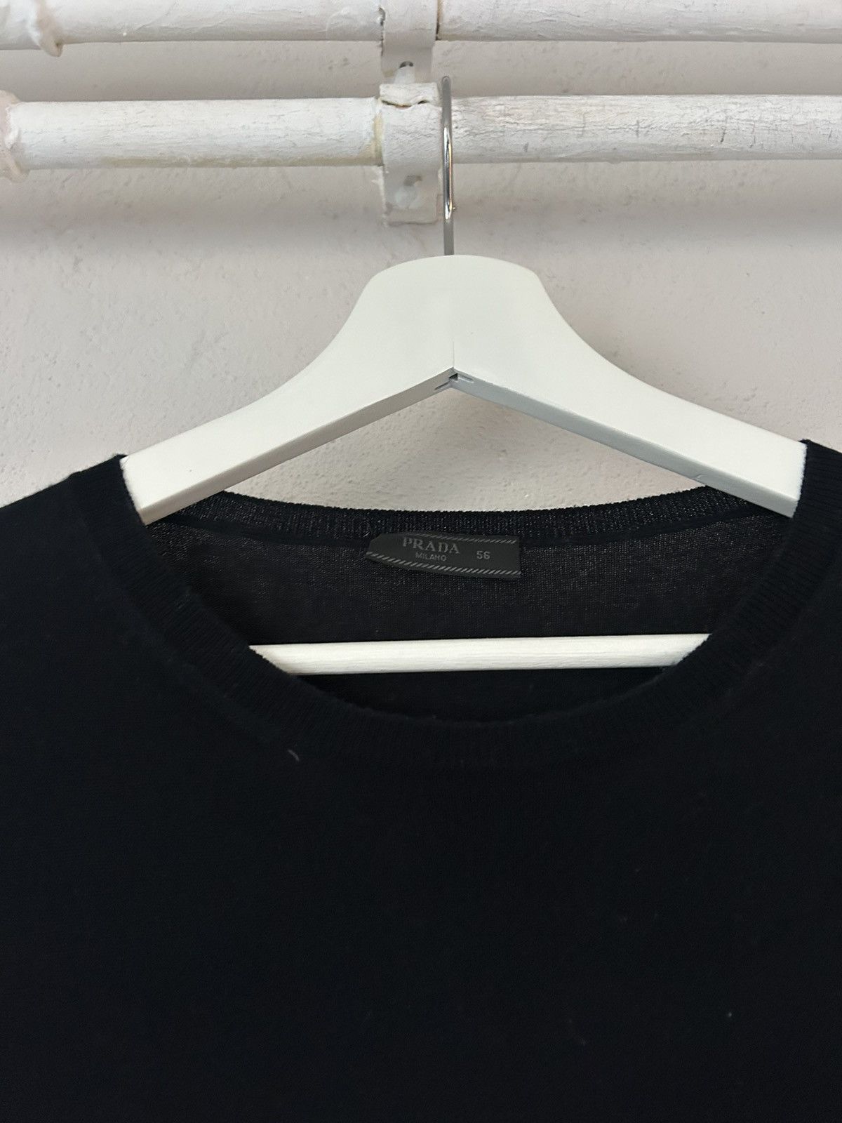 Prada Prada Black Cotton-Cashmere Sweater Size US XL / EU 56 / 4 - 2 Thumbnail