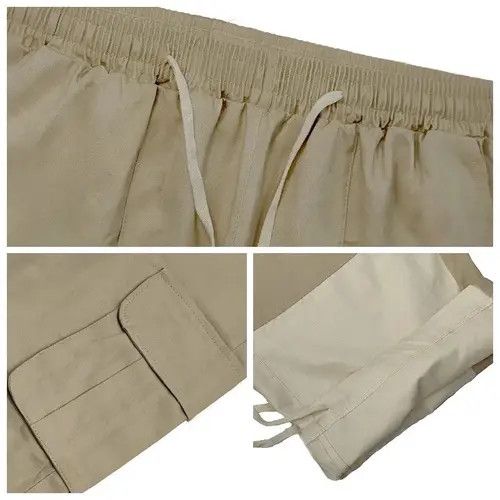 Japanese Brand Baggy Khaki Cargo Pants Size US 37 - 4 Thumbnail