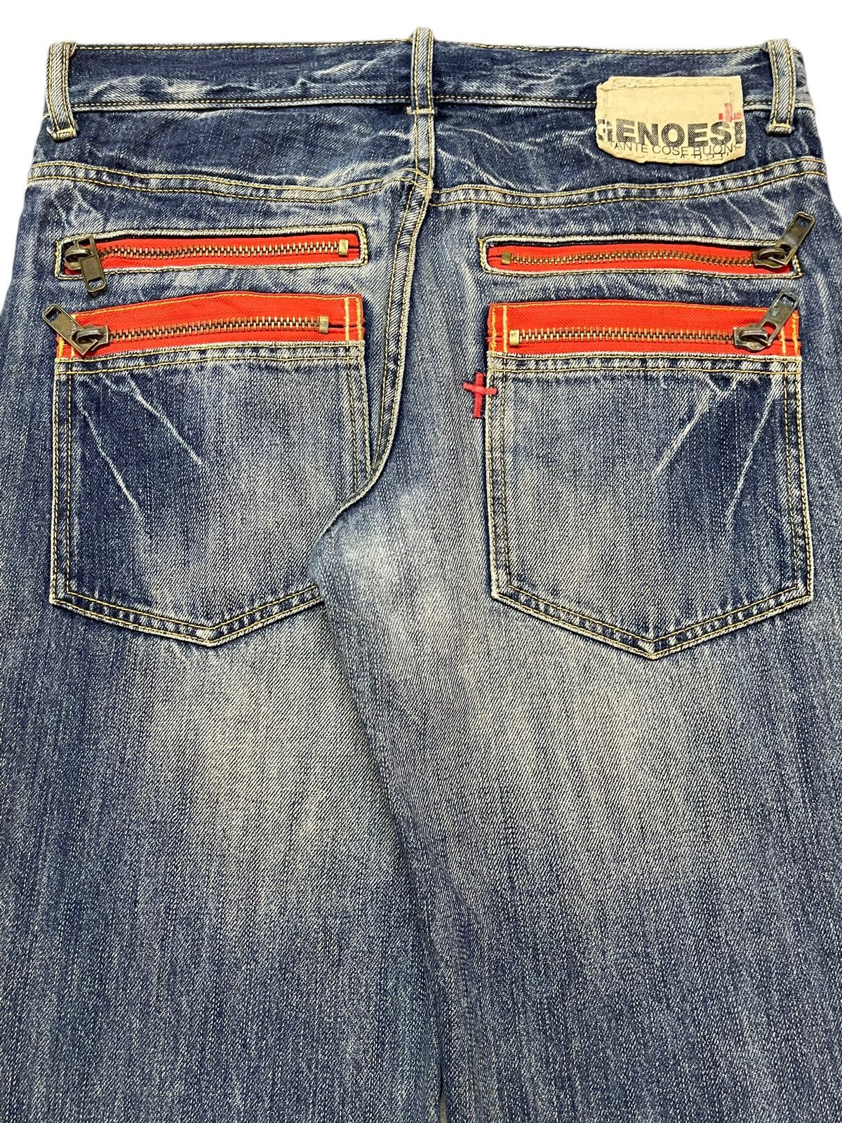 14th Addiction Vintage Japanese Genoese Faded Wash Style Loose Jeans Size US 32 / EU 48 - 6 Thumbnail