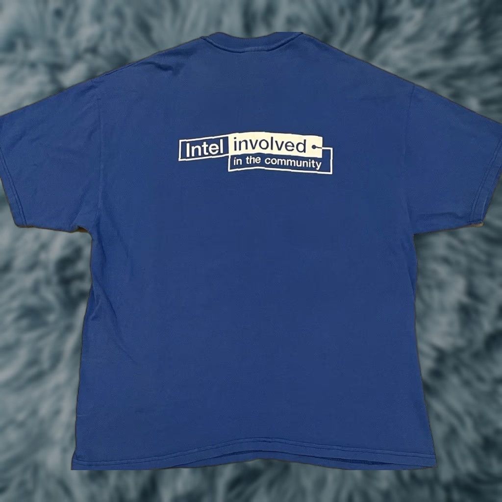 Apple VINTAGE Microsoft Shirt XL Blue 80s 90s Grunge Promo Hewlett Packard Intel i960 Funny Tech USA Space Retro Size US XL / EU 56 / 4 - 1 Thumbnail