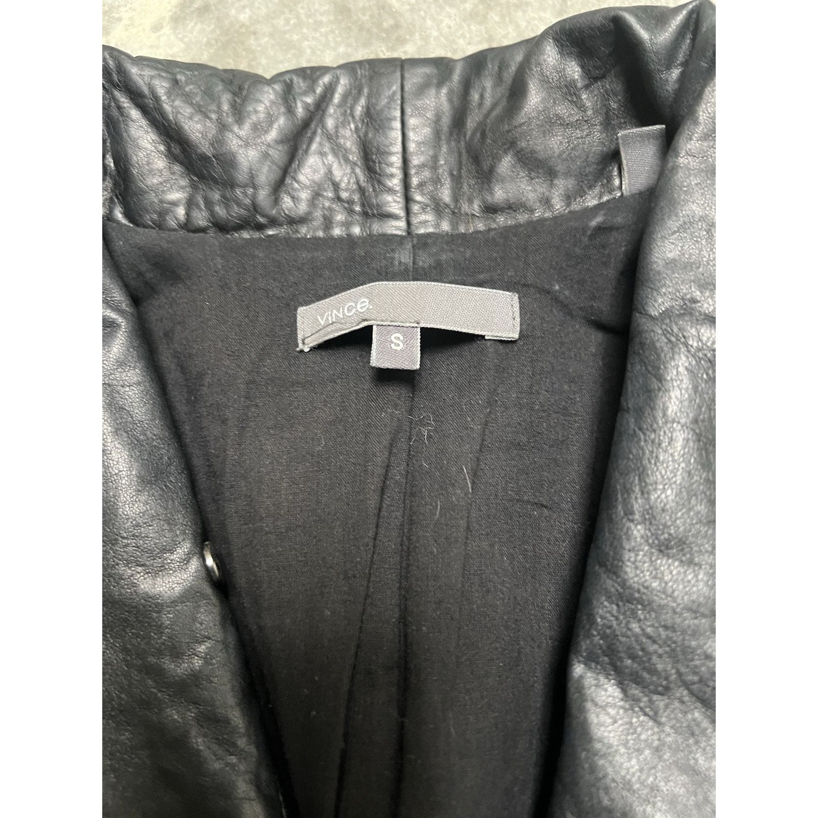 Vince VINCE Lamb Leather Drape Asymmetric Motorcycle Moto Jacket Size S / US 4 / IT 40 - 4 Thumbnail