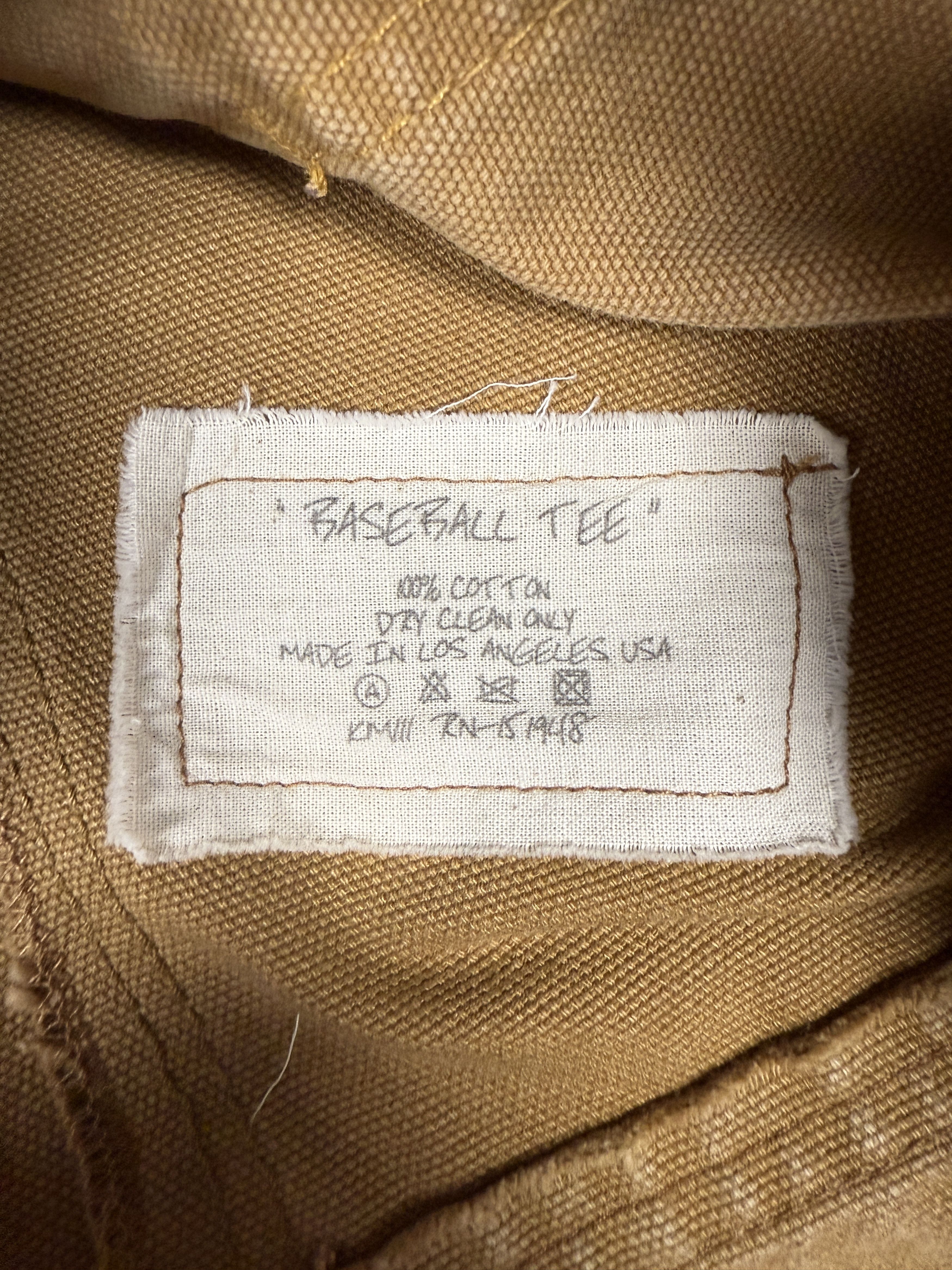 Greg Lauren $1250 Greg Lauren Tan Baseball Shirt Size US XL / EU 56 / 4 - 10 Thumbnail