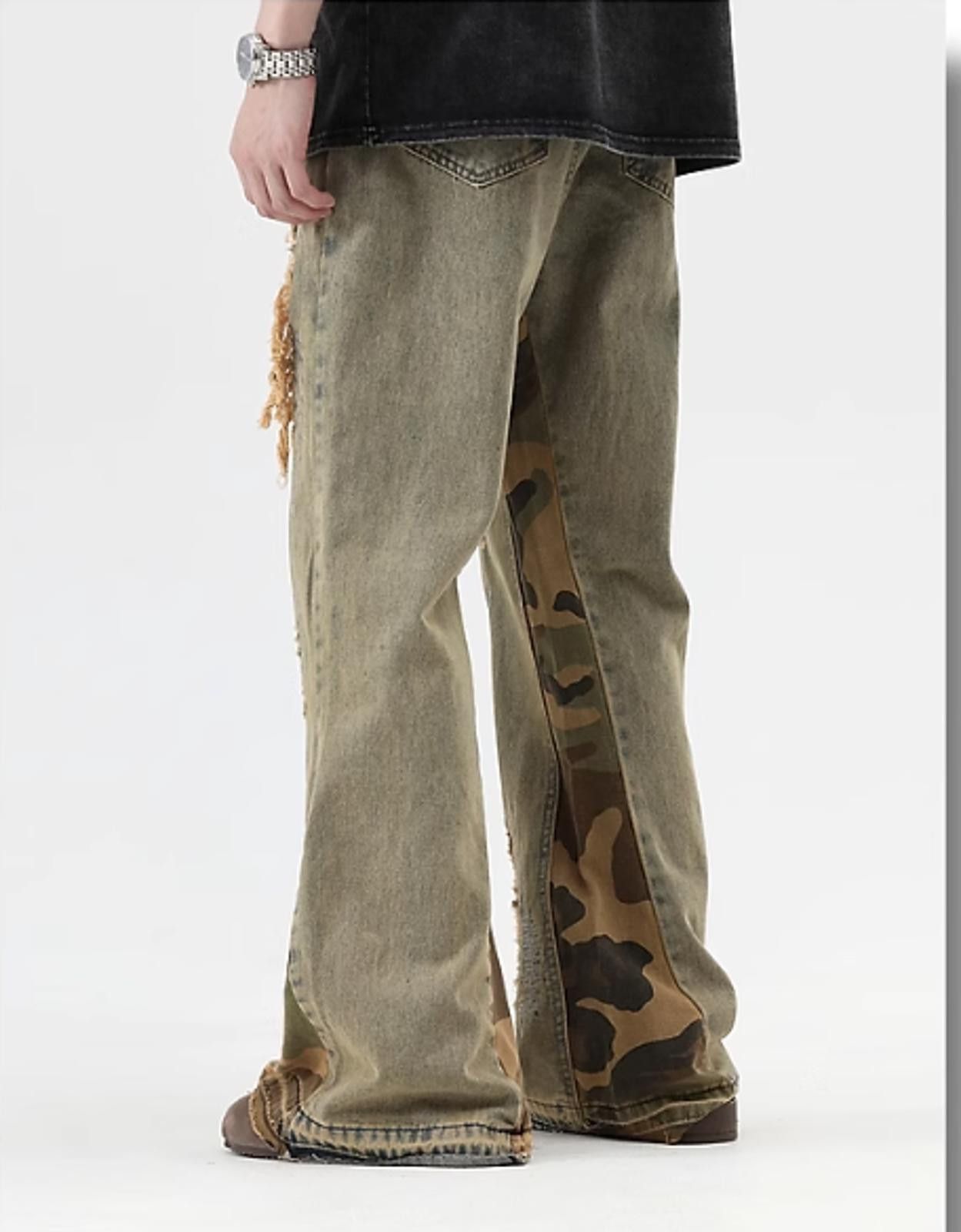 Japanese Brand Flared Camo Patch Jeans Size US 30 / EU 46 - 4 Thumbnail