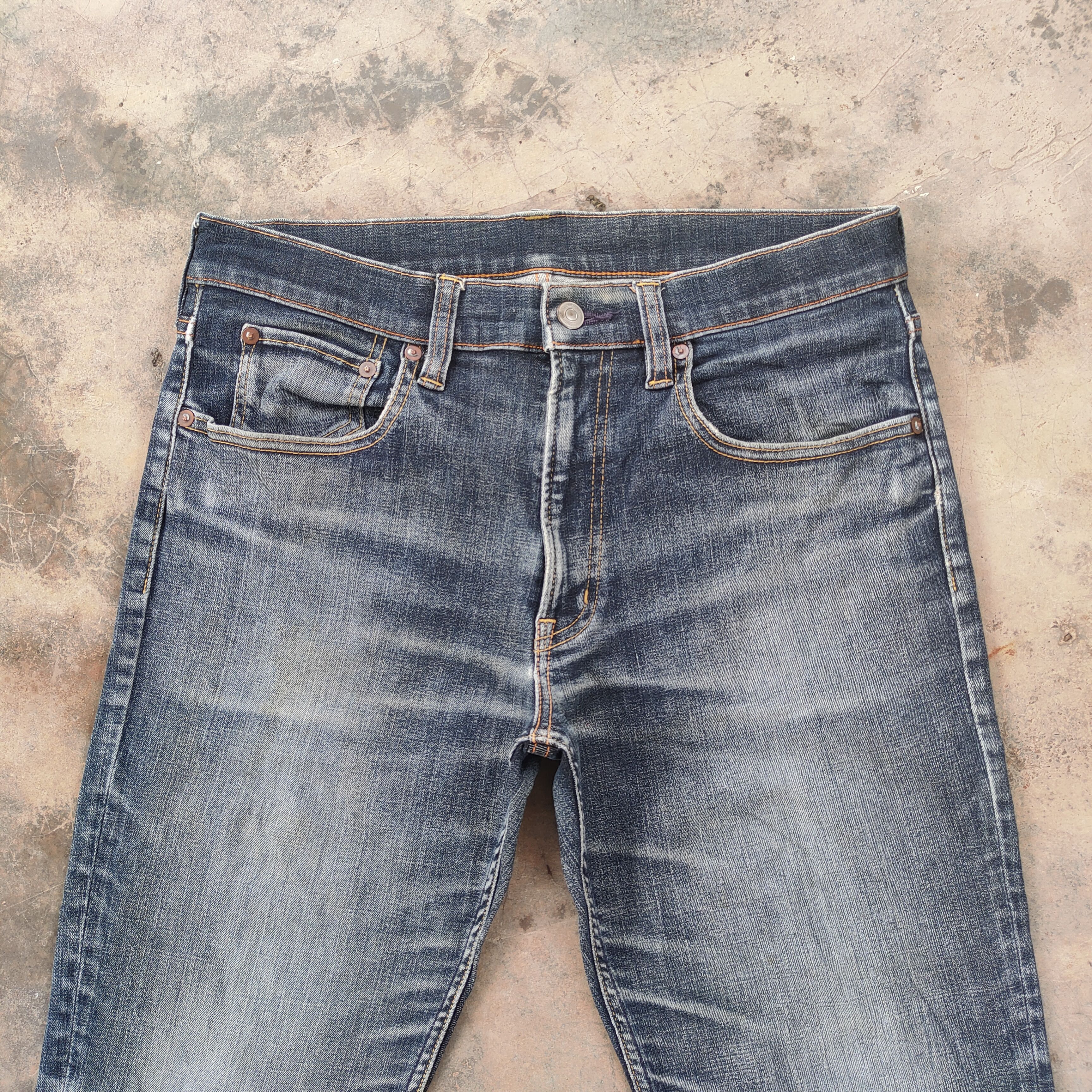 Japanese Brand VINTAGE JAPANESE SKINNY RIPPED FADED JEAN DENIM PANTS Size US 31 - 3 Thumbnail