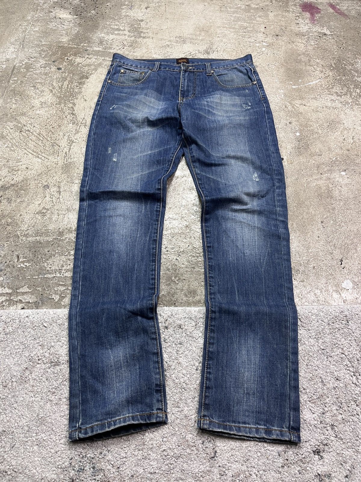 Christian Audigier 2000s VON DUTCH FADED DENIM PANTS - LOT № 3152 Size US 32 / EU 48 - 1 Thumbnail