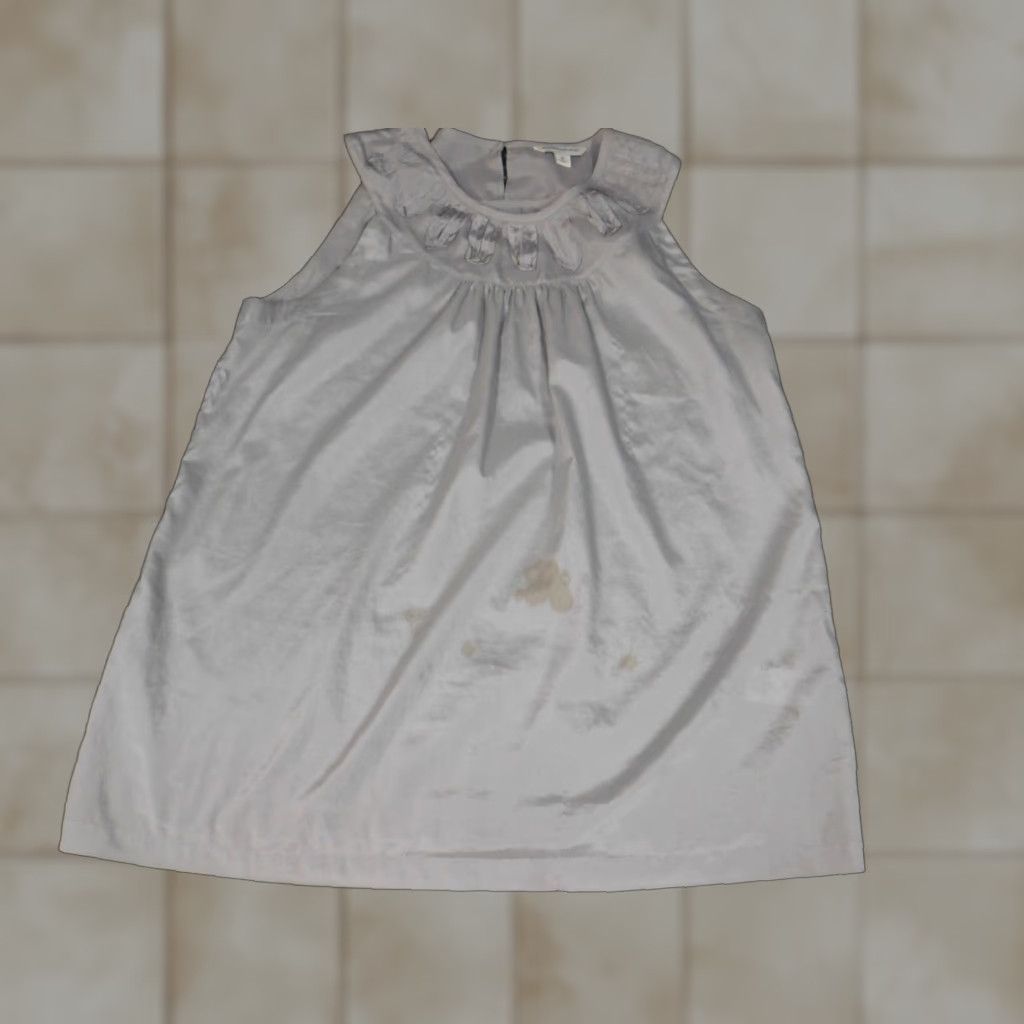 Banana Republic Banana Republic Blouse M Women Gray Sleeveless Crew Neck Pullover Stretch Classic Casual Regular Satin/Polyester Rayon Style Size M / US 6-8 / IT 42-44 - 1 Thumbnail