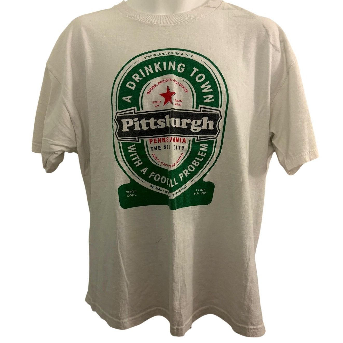 Fruit Of The Loom Pittsburgh Drinking Town T-shirt. Size XL Size US XL / EU 56 / 4 - 1 Thumbnail