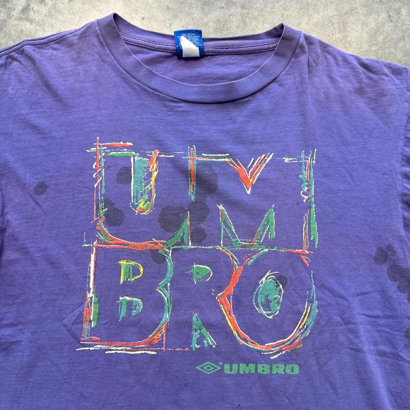 Umbro Umbro Purple Vintage 90's Single Stitch Soccer T-Shirt Size US L / EU 52-54 / 3 - 3 Thumbnail