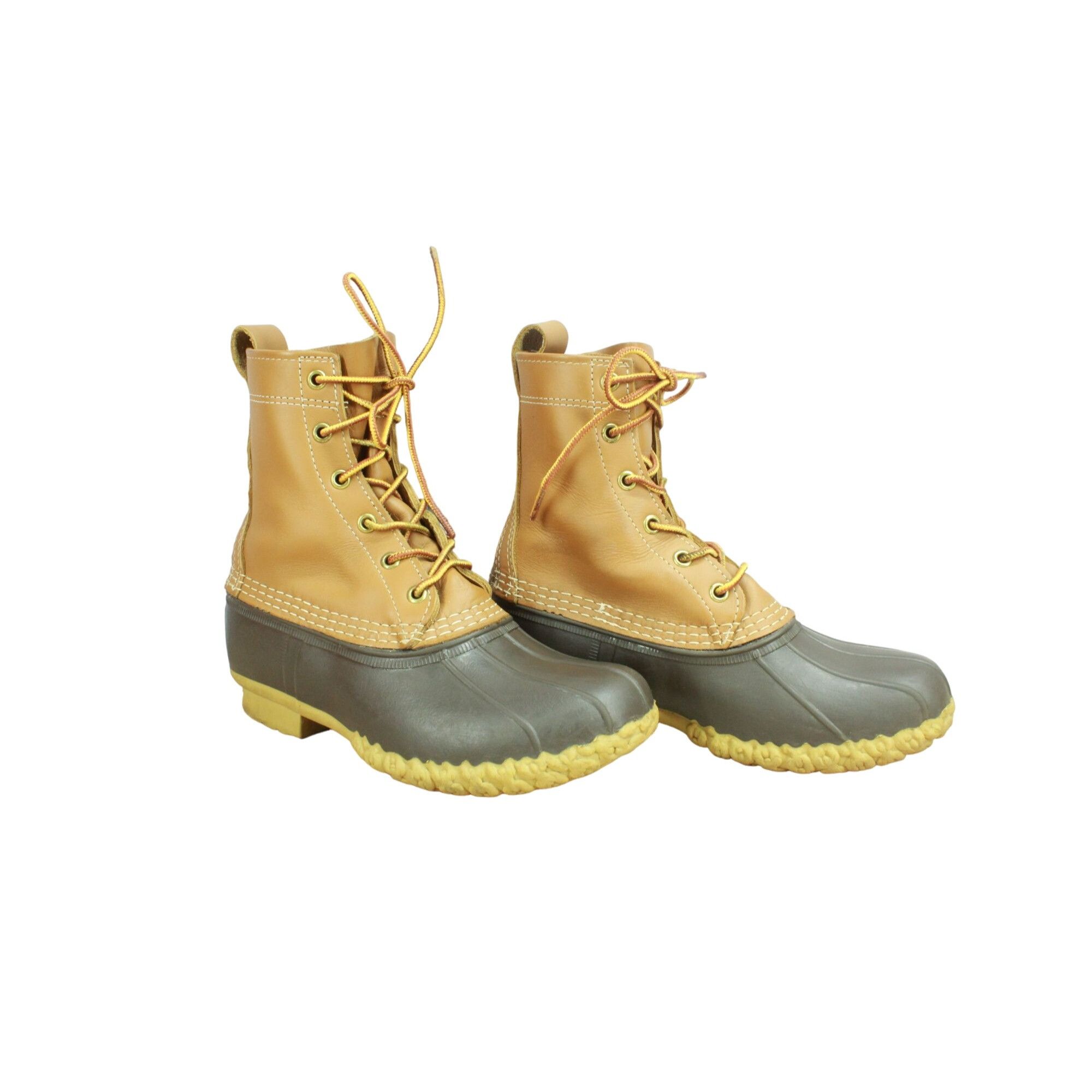 L.L. Bean × Leather LL Bean Brown Leather Duck Boots Womens 6W Lace Up Size US 6 / IT 36 - 3 Thumbnail