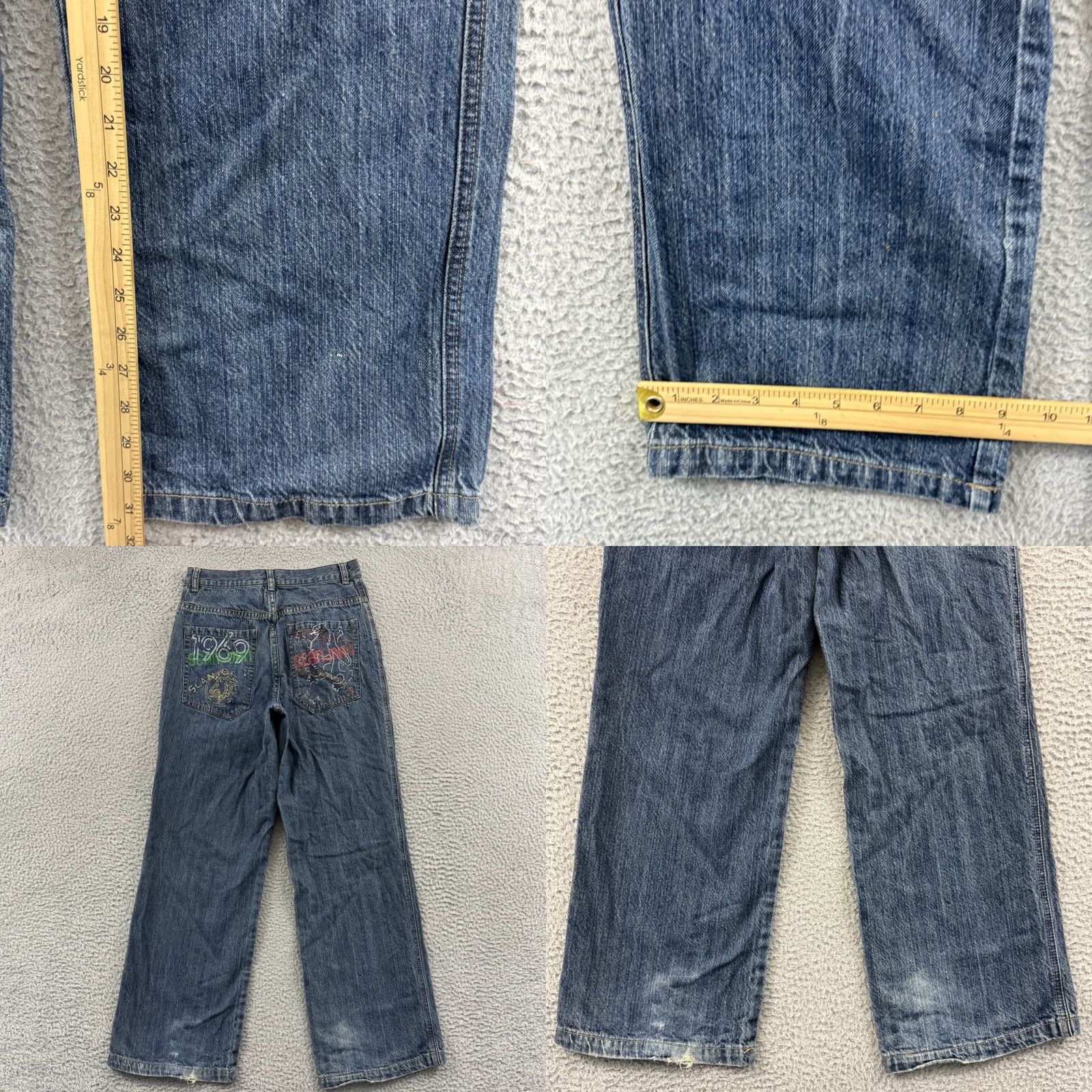 Sean John VINTAGE Sean John Jeans Mens 28x31 Wide-Leg Denim Blue 5-Pocket Grunge Hip Hop Size US 28 / EU 44 - 8 Thumbnail