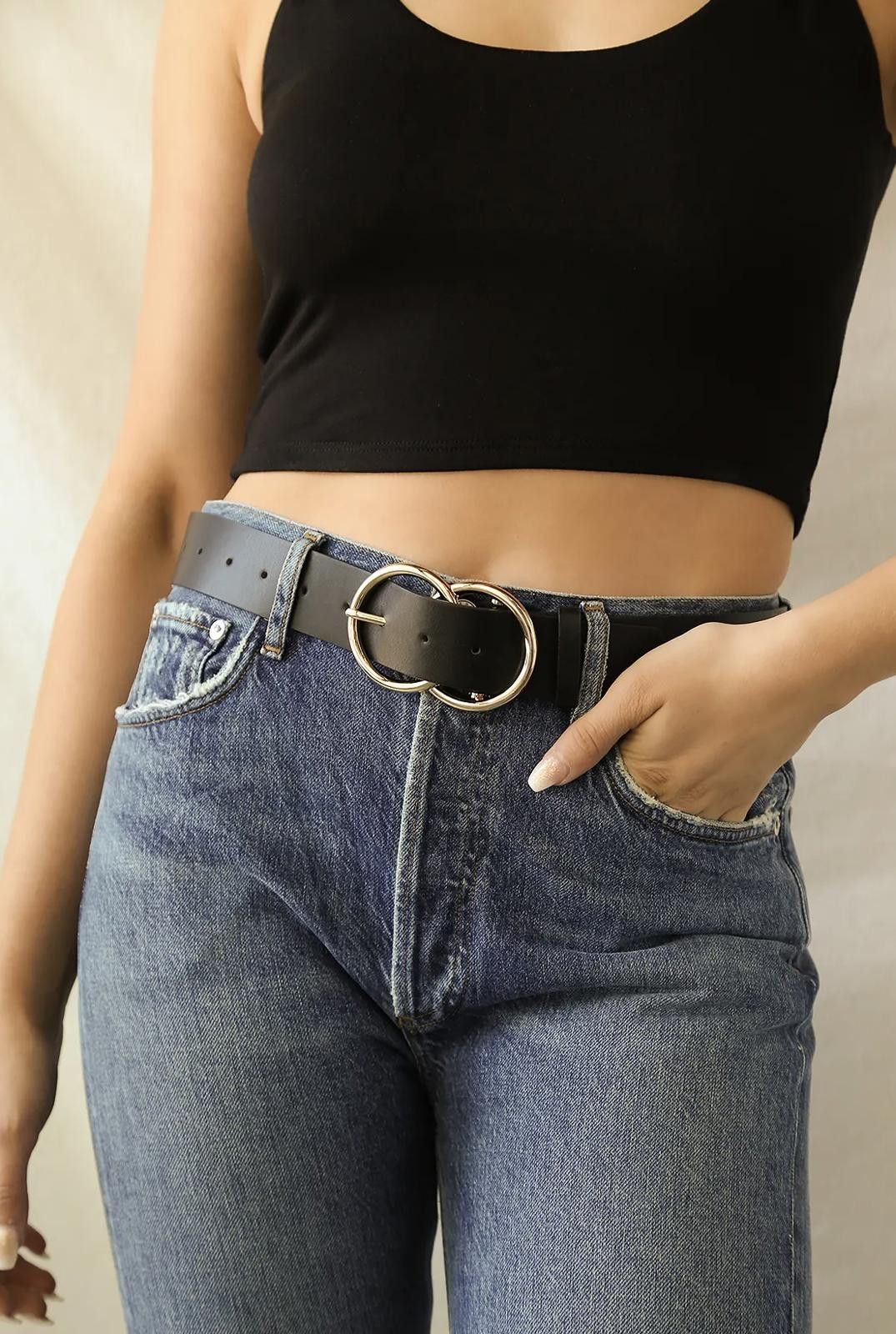 Other LULUS Vegan Double Buckle Belt Size ONE SIZE - 1 Thumbnail