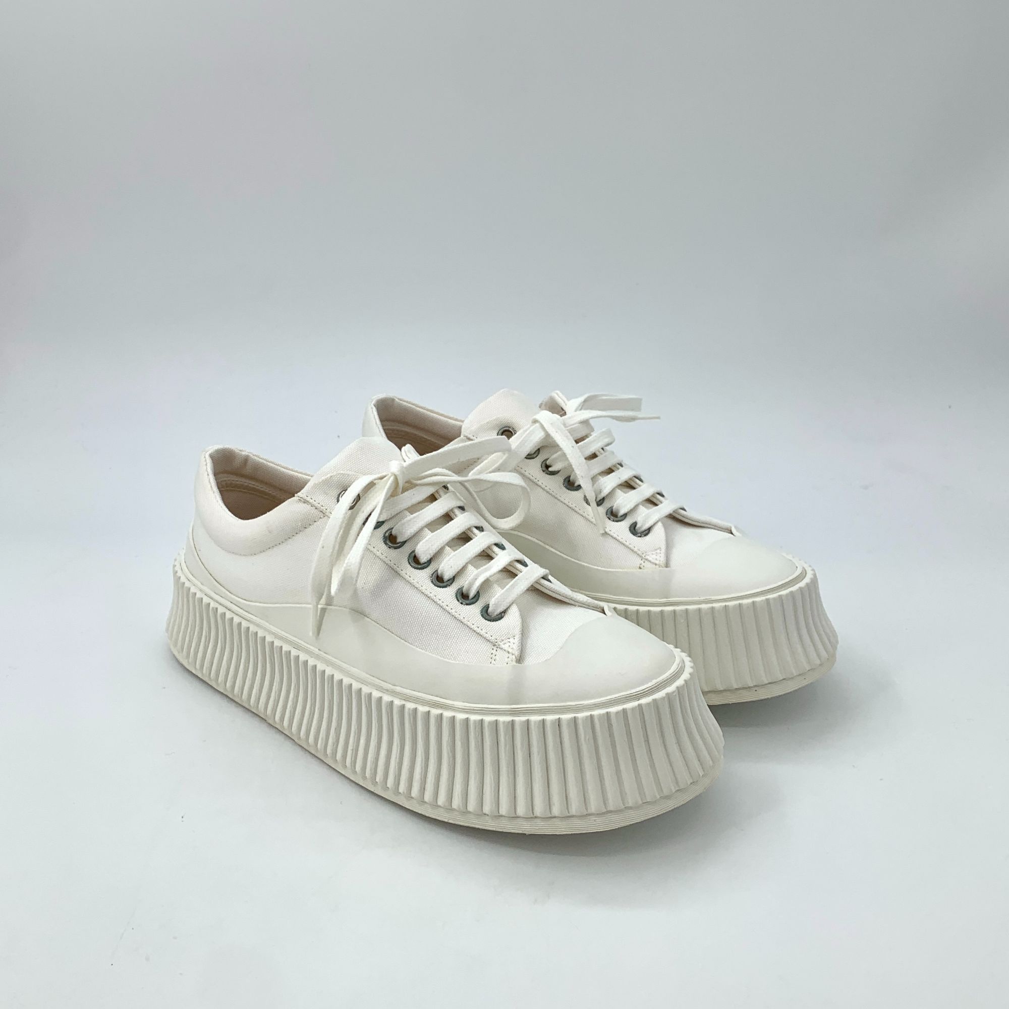 Jil Sander Jil Sander White Thick Sole Lace-Up Sneakers Size 39 Made In Size US 9 / IT 39 - 8 Thumbnail