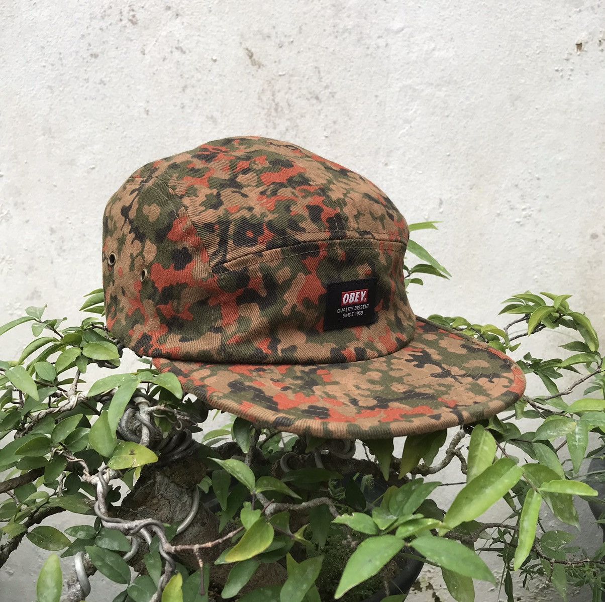 image of 5 Panel x Camo Obey Five Panel Camo Hats, Men's