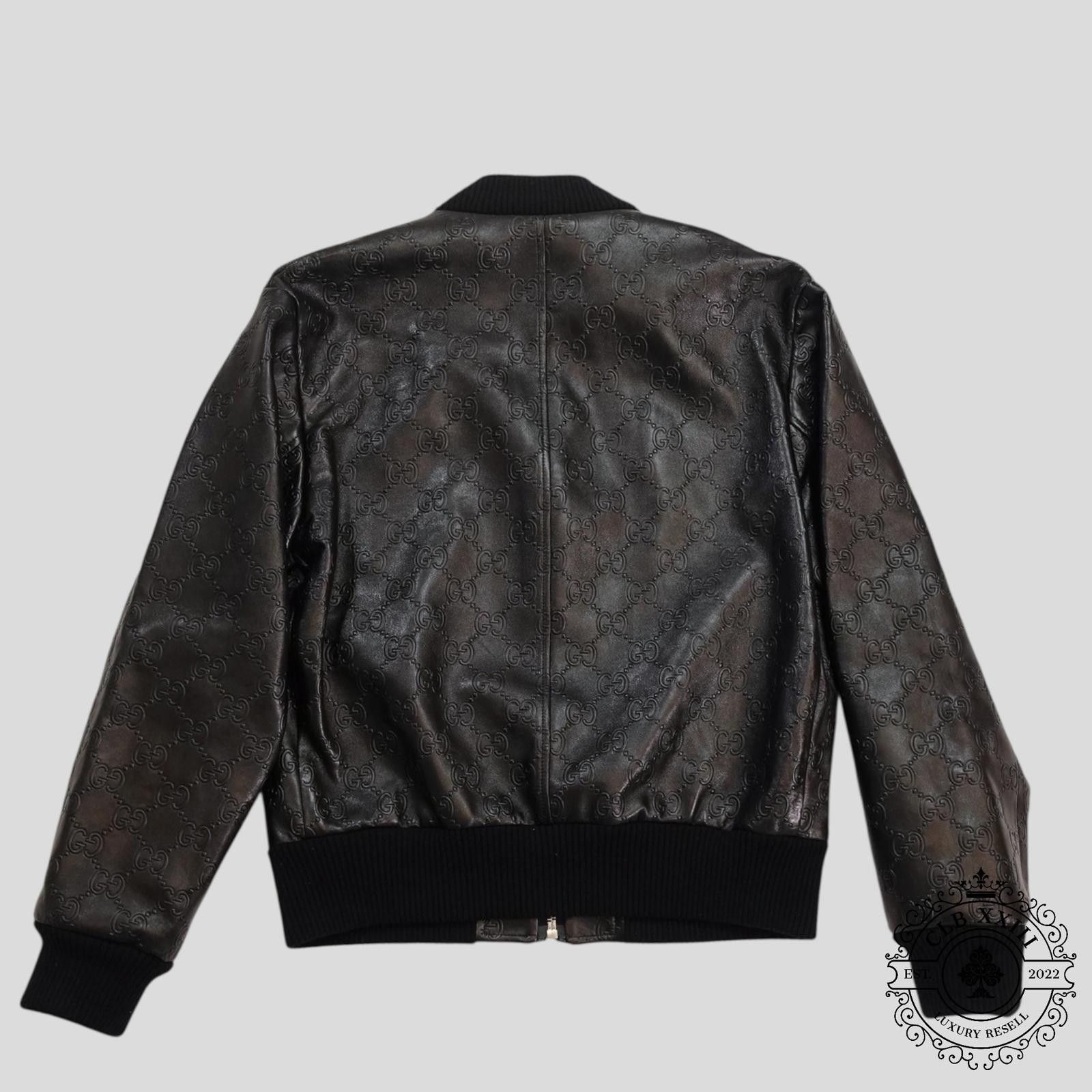 Gucci Gucci GG Leather Bomber Jacket in Black Size US L / EU 52-54 / 3 - 3 Thumbnail